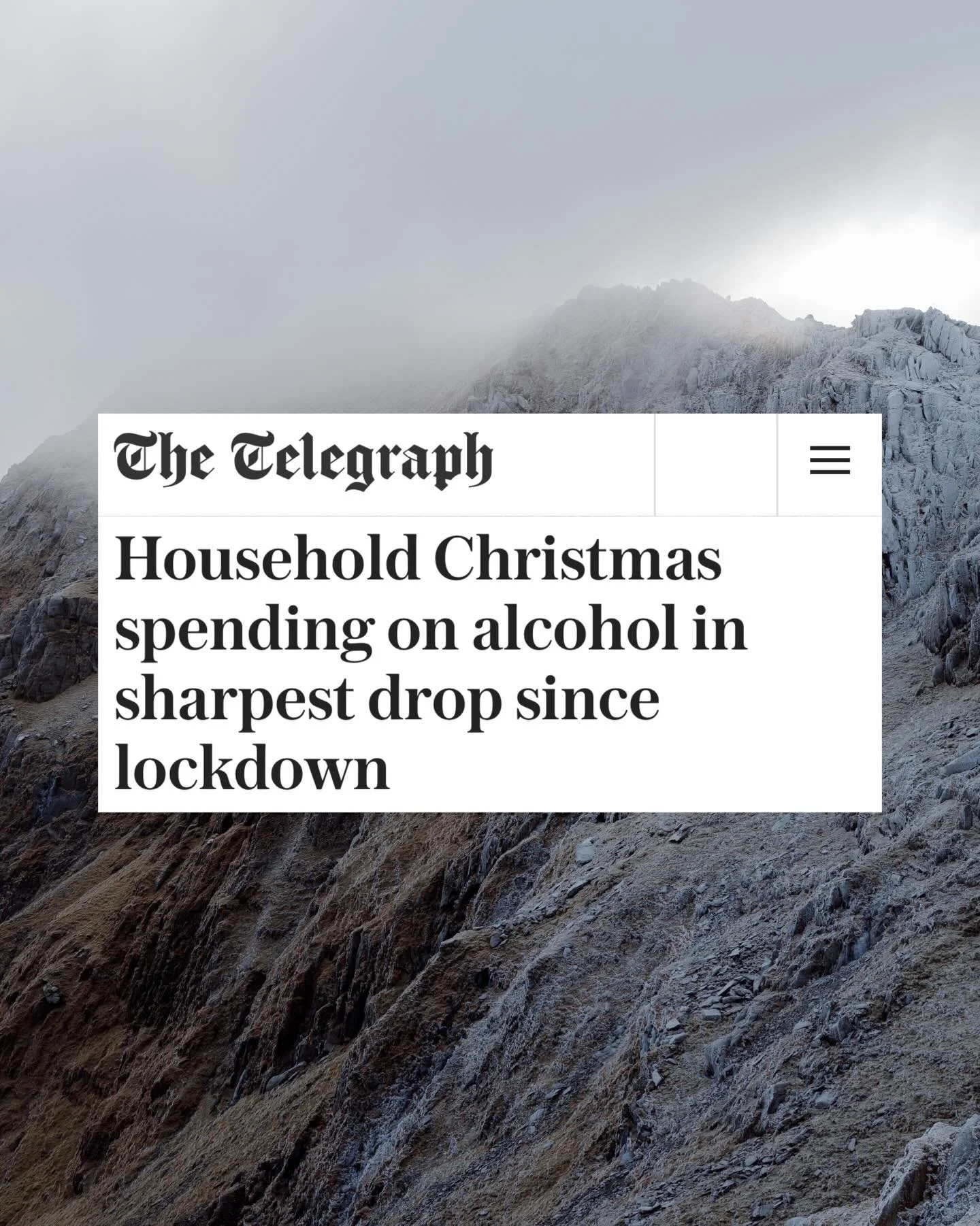 Christmas spending on beer, wine &amp; spirits fell by 4.1% last year.
 Low &amp; No drinks were up by 14%.

While cost of living is a factor, more people are starting to question how &amp; why they drink.

And we&rsquo;re here for it. 🗻