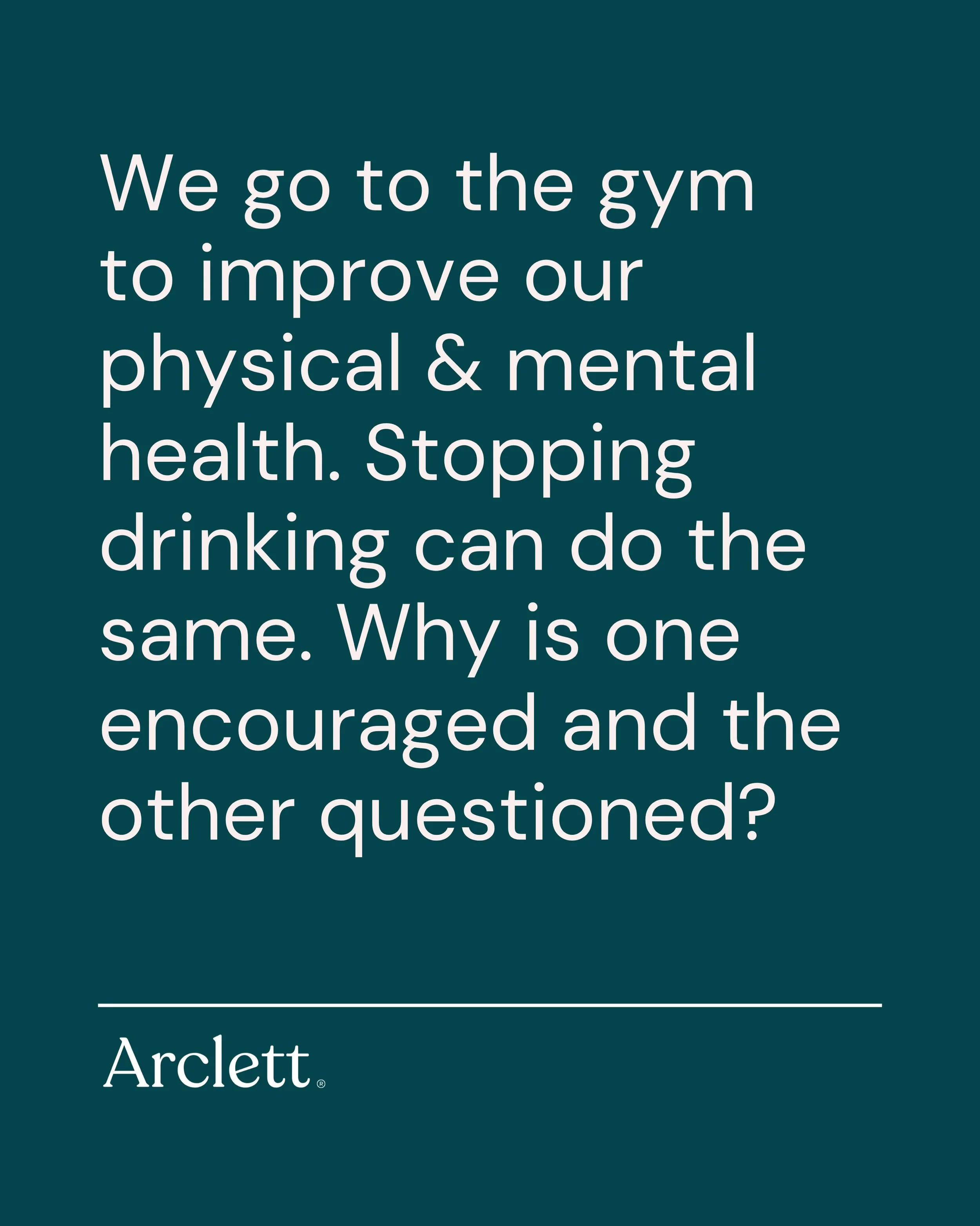 We don&rsquo;t assume someone who goes to the gym must have a diagnosed health condition that means they have to exercise.

Going to the gym also doesn&rsquo;t come with the same stigma of &ldquo;you have a superiority complex&rdquo; or &ldquo;you&rs