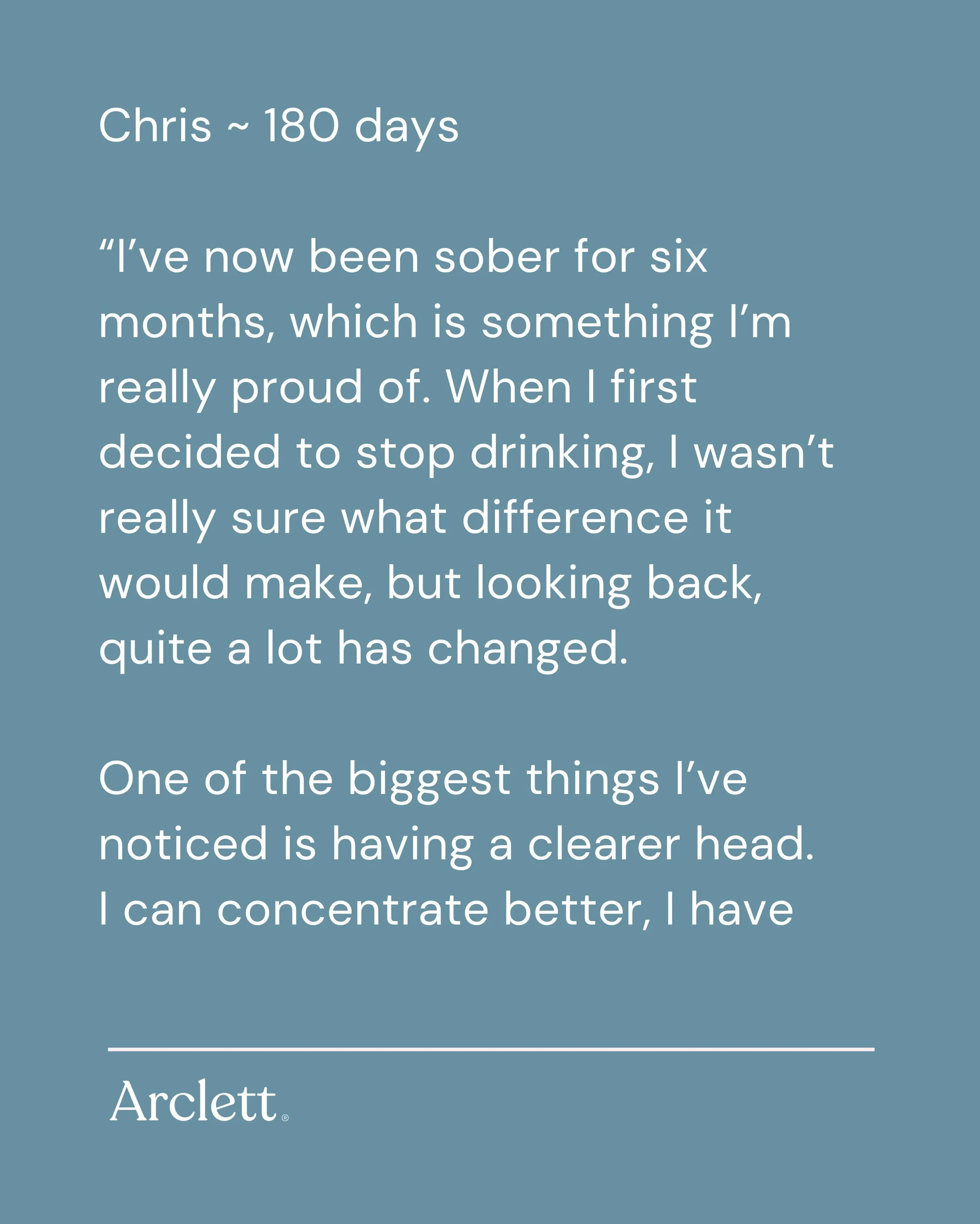 &ldquo;One of the best parts has been getting interested in my hobbies again.&ldquo;

Congrats to Chris on 6 months ~ no alcohol. 🙌🙌