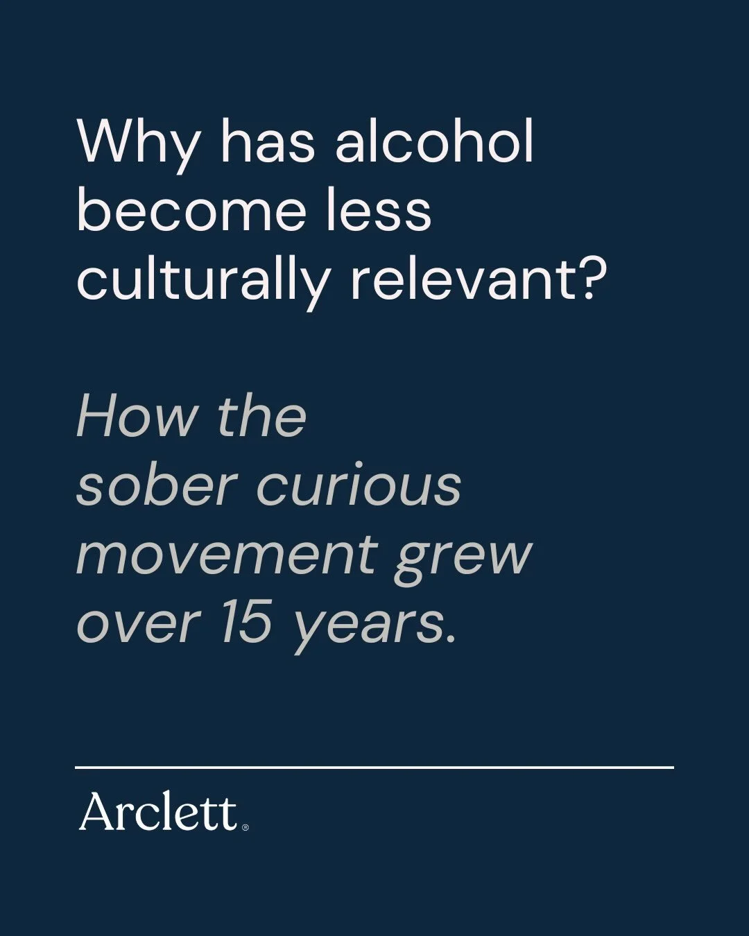 Is alcohol declining because of clinical messaging or culture?

Have people become more obedient to &ldquo;drink within 14 units a week&rdquo;, or do people trust&hellip; people? 💙