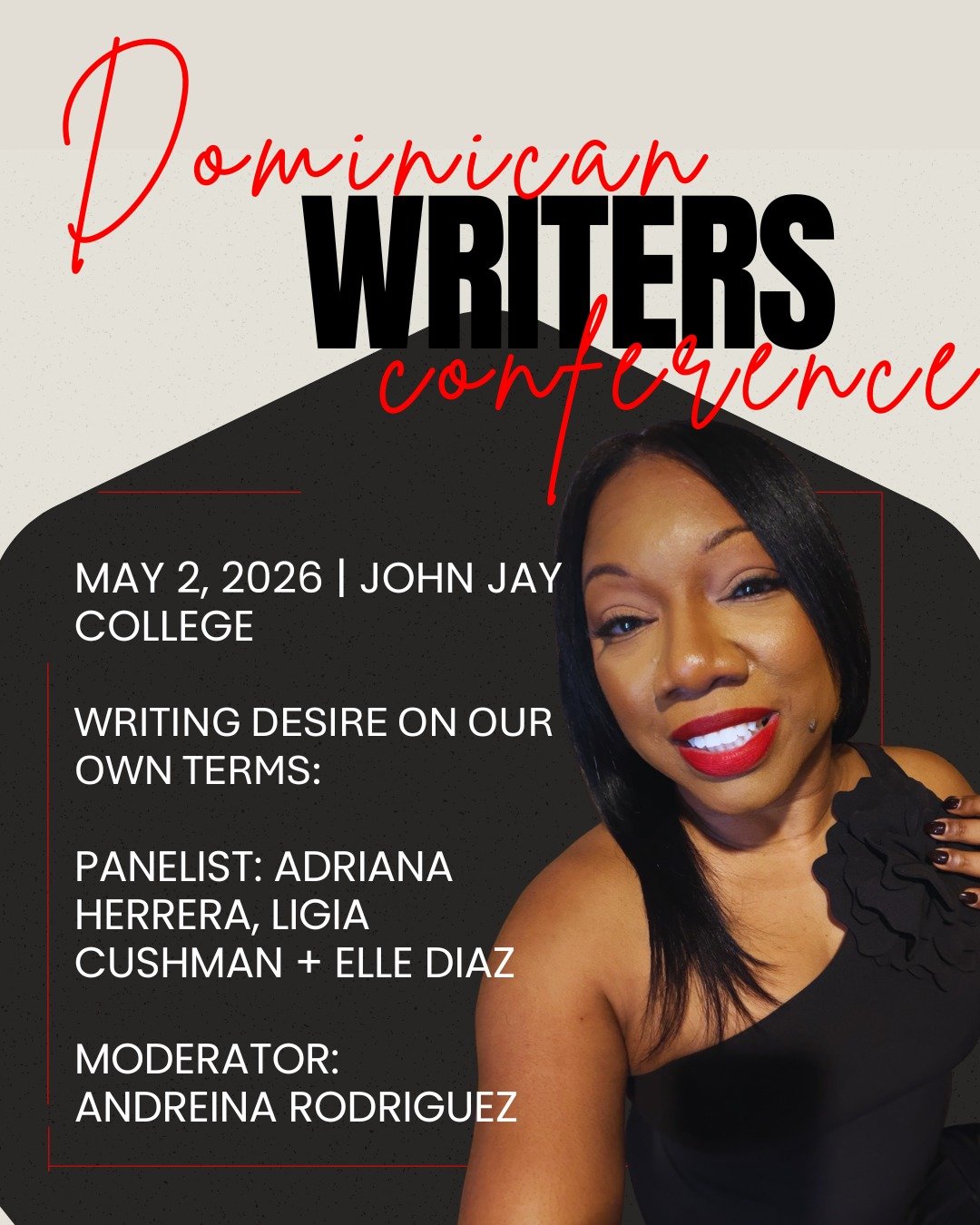 Catch me next on the mic tomorrow at the Dominican Writers Conference

🕓 4:30&ndash;5:30 PM
Writing Desire on Our Own Terms: Power, Pleasure &amp; the Modern Romance

Romance is powerful. And for Latina writers, it&rsquo;s more than a genre&hellip; 