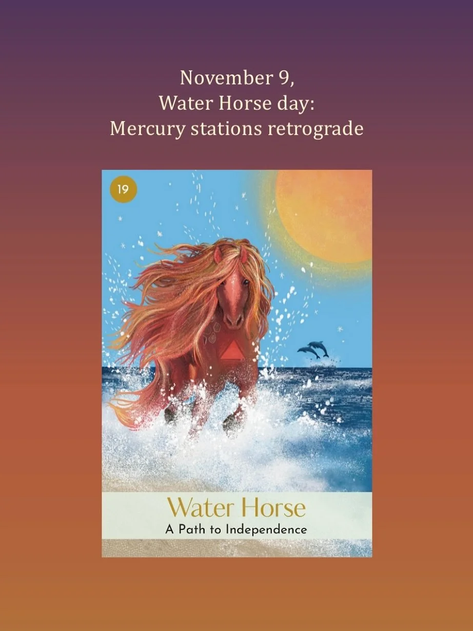 November 9: Water Horse day. Mercury stations retrograde at 6 Sagittarius 51&rsquo; at 11:02am PT. MercuryRx is usually a good time to catch our breath and review where we&nbsp;are, but in adventurous Sagittarius and in this year&rsquo;s clash month 
