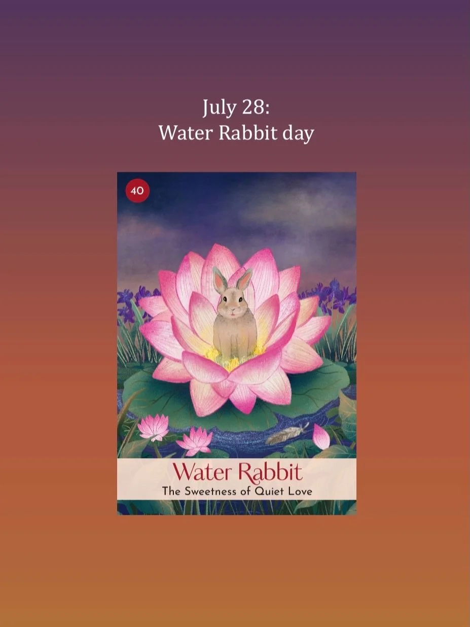 July 28: Water Rabbit day. We&rsquo;re blessed with double the Peach Blossom and Divine Support on this Success day in the Chinese calendar!

#chinesemetaphysics