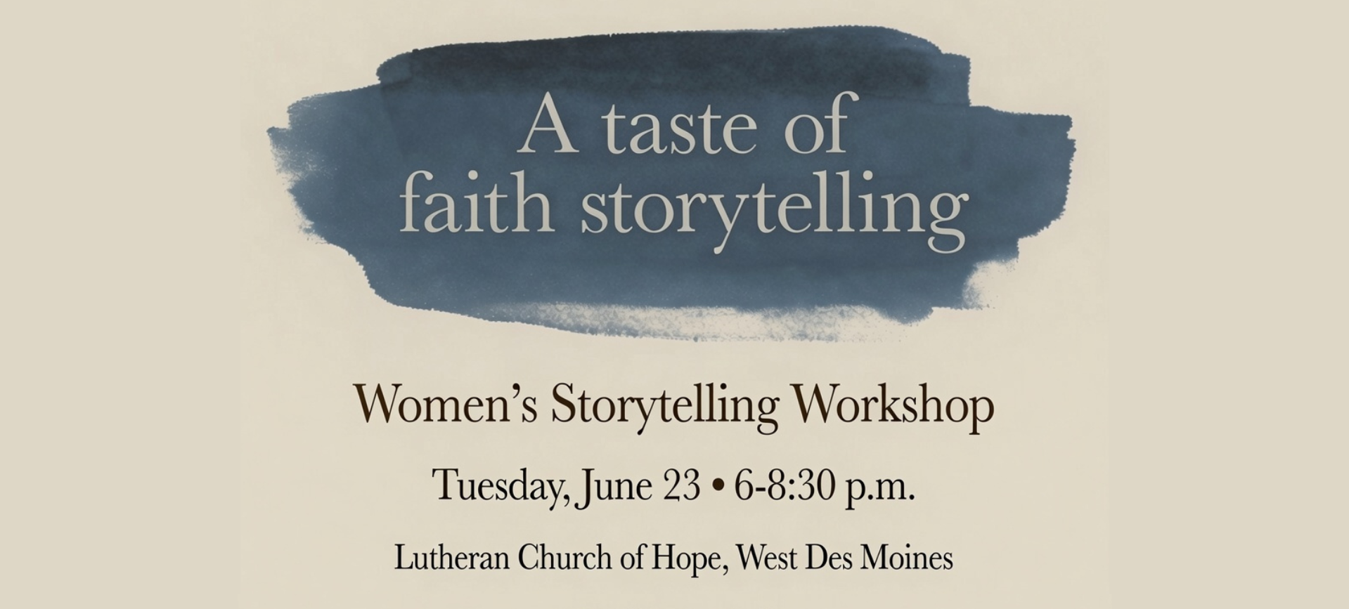 Women’s Christian Storytelling Workshop in West Des Moines, Iowa