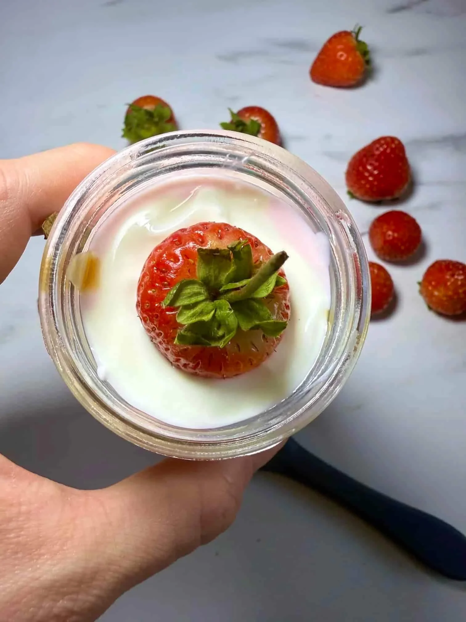 Cottage Cheese and Strawberries Cup For Babies
