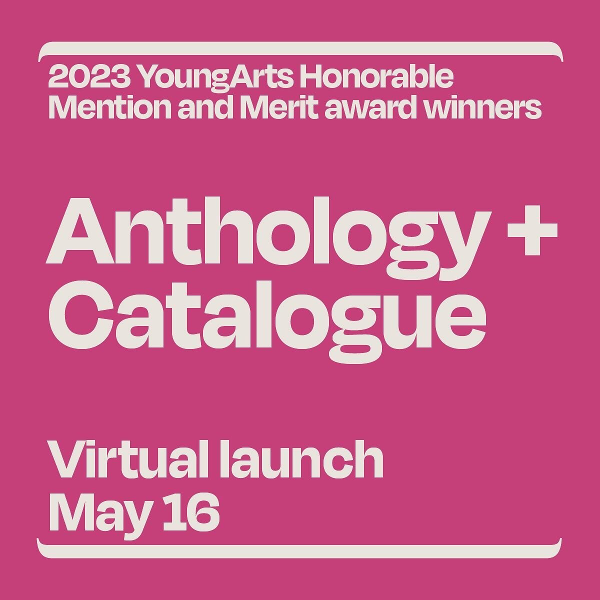 I&rsquo;m a 2023 YoungArts winner in Writing! My piece, &ldquo;Written On The Bathroom Wall&rdquo; will be featured in the 2023 YoungArts Merit &amp; Honorable Mention Anthology + Catalogue. Join me on May 16 at 7:30PM ET for the Anthology + Catalogu