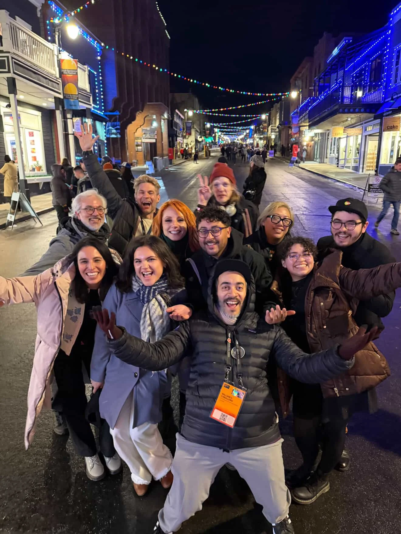 Gabriela with the cast and crew of TheyDream at Sundance