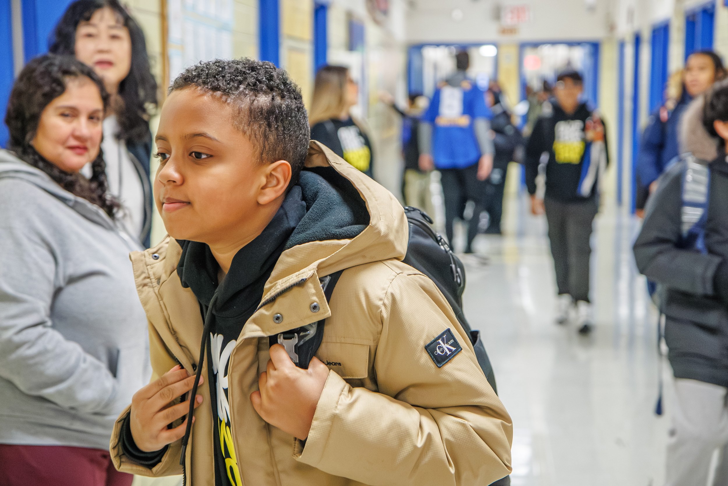 A boy in corridor