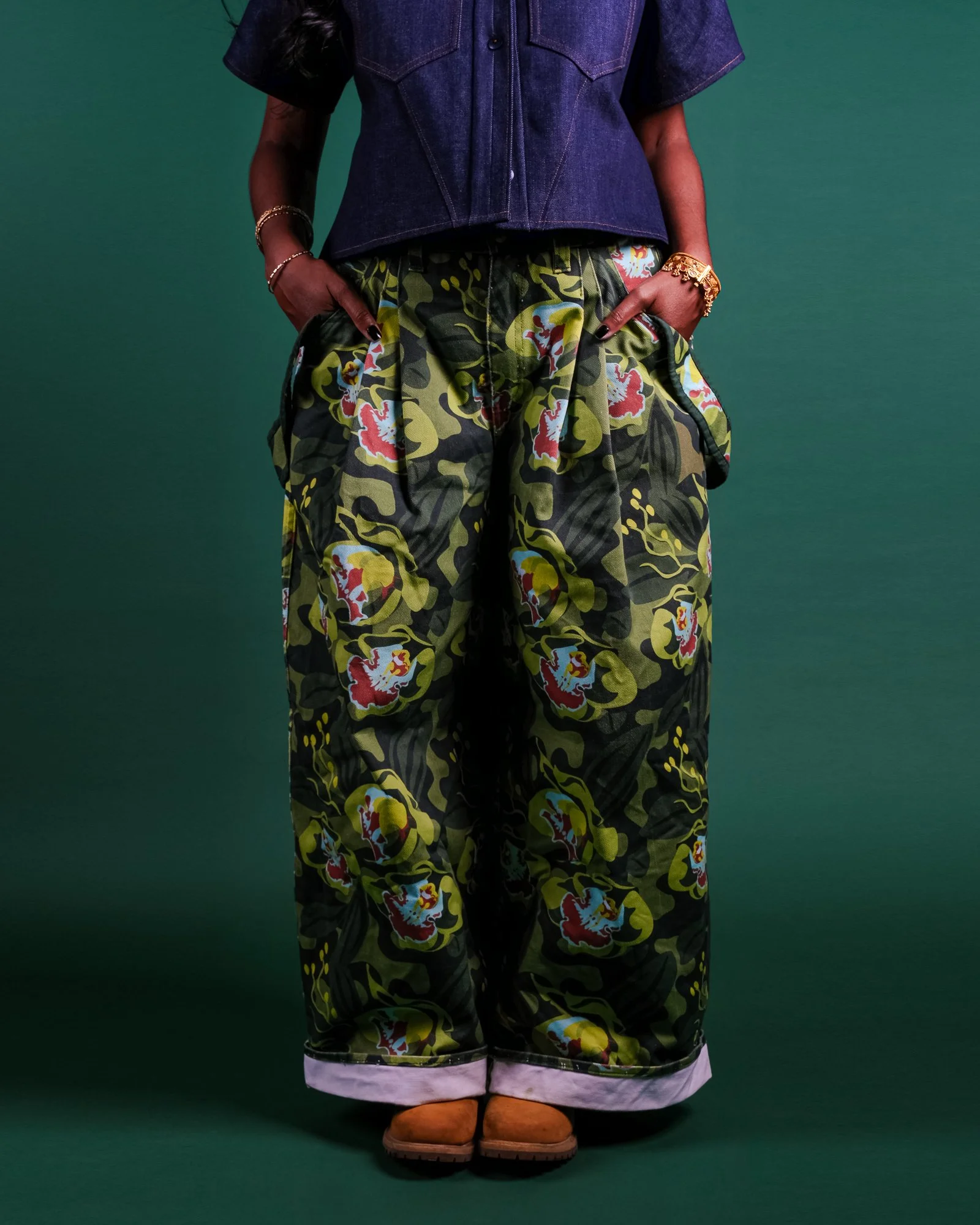 NESSA Pleated Cargos in Camo