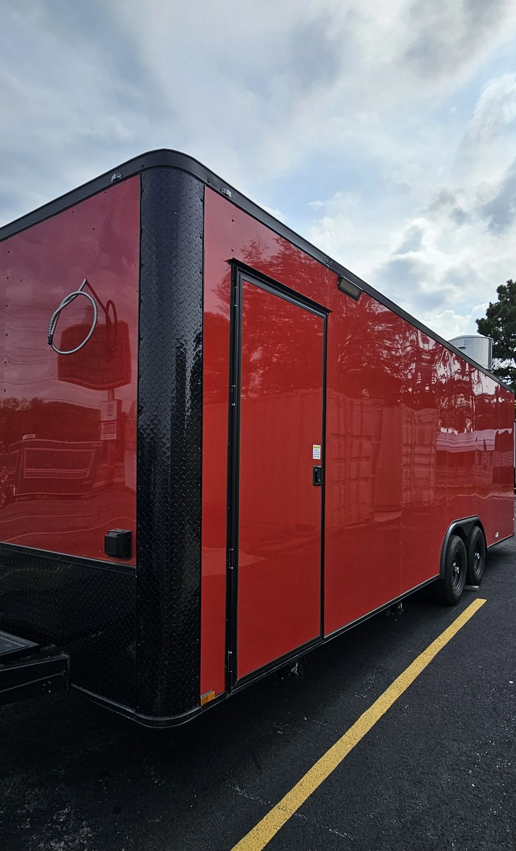 8.5X24TA3 Red Concession Trailer with Bathroom #80303