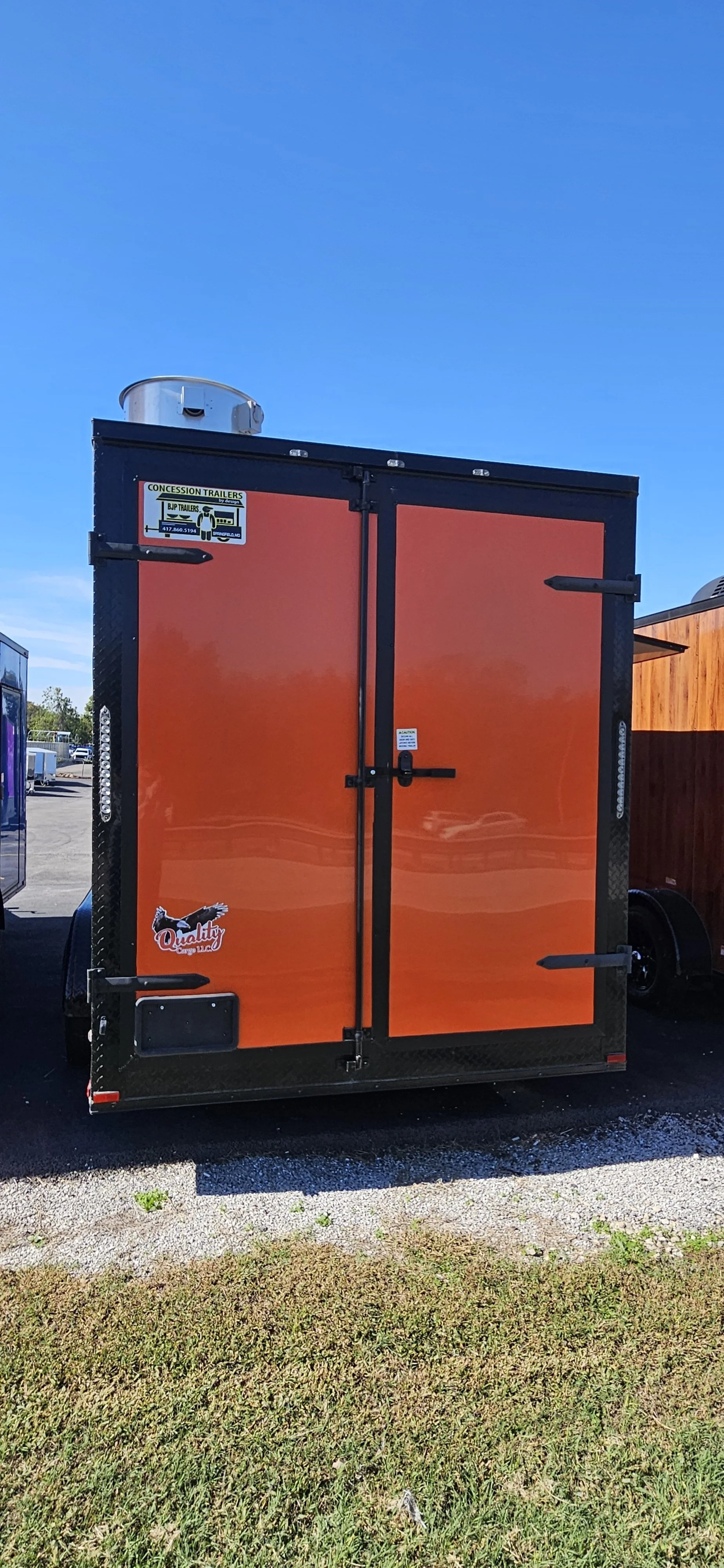 Barn Doors of 7X16TA3 Orange Concession Trailer #49381