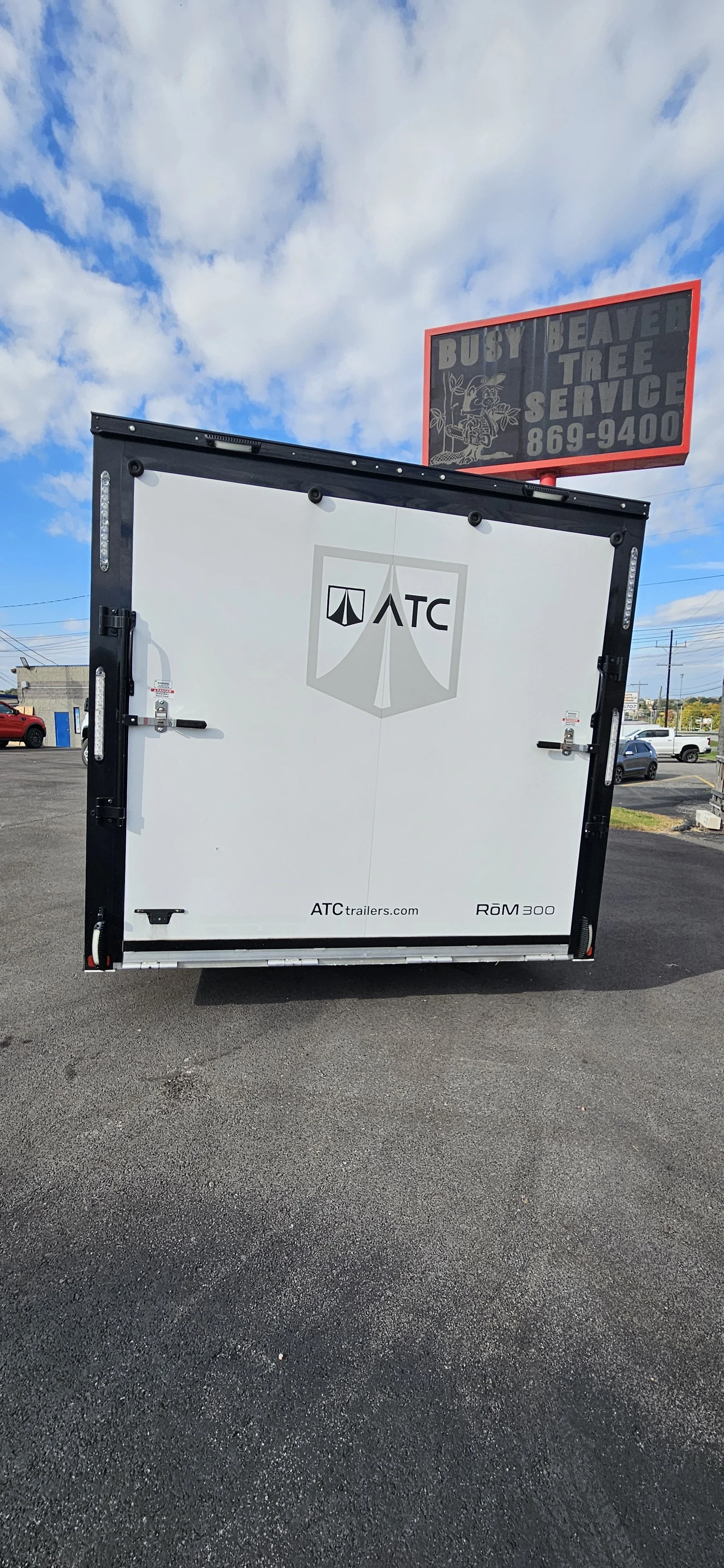 View of Rear ramp of 8.5X 30 White Car Hauler #32088