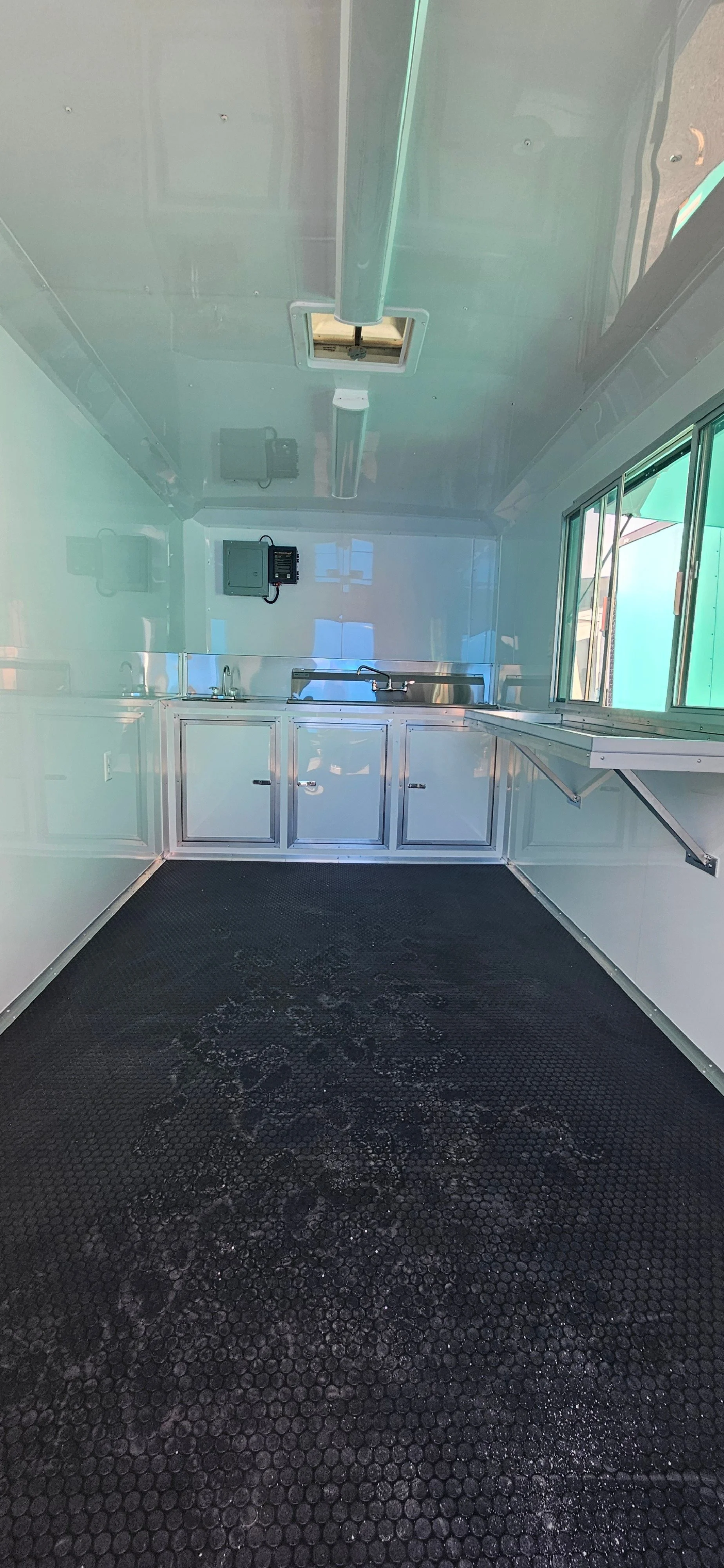 White interior cabinets of 7X14TA Red Concession Trailer #77768