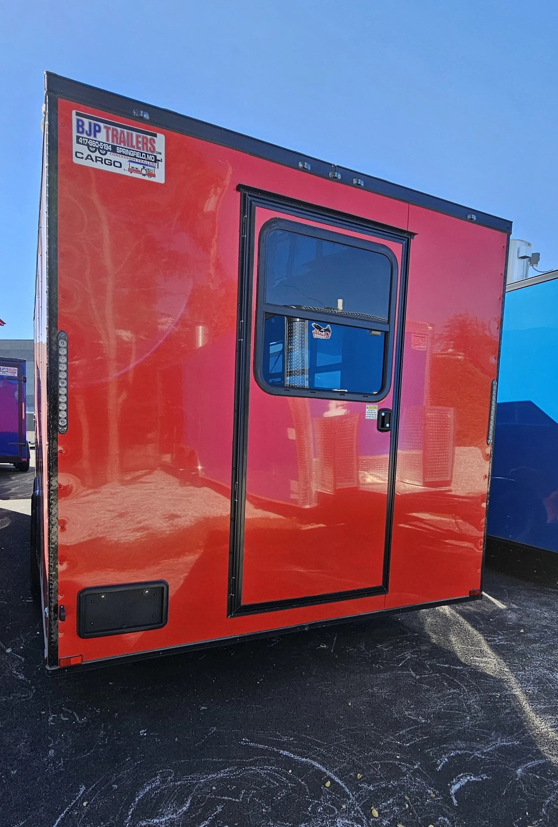 back door of 8.5X20TA3 Red Concession Trailer #70144