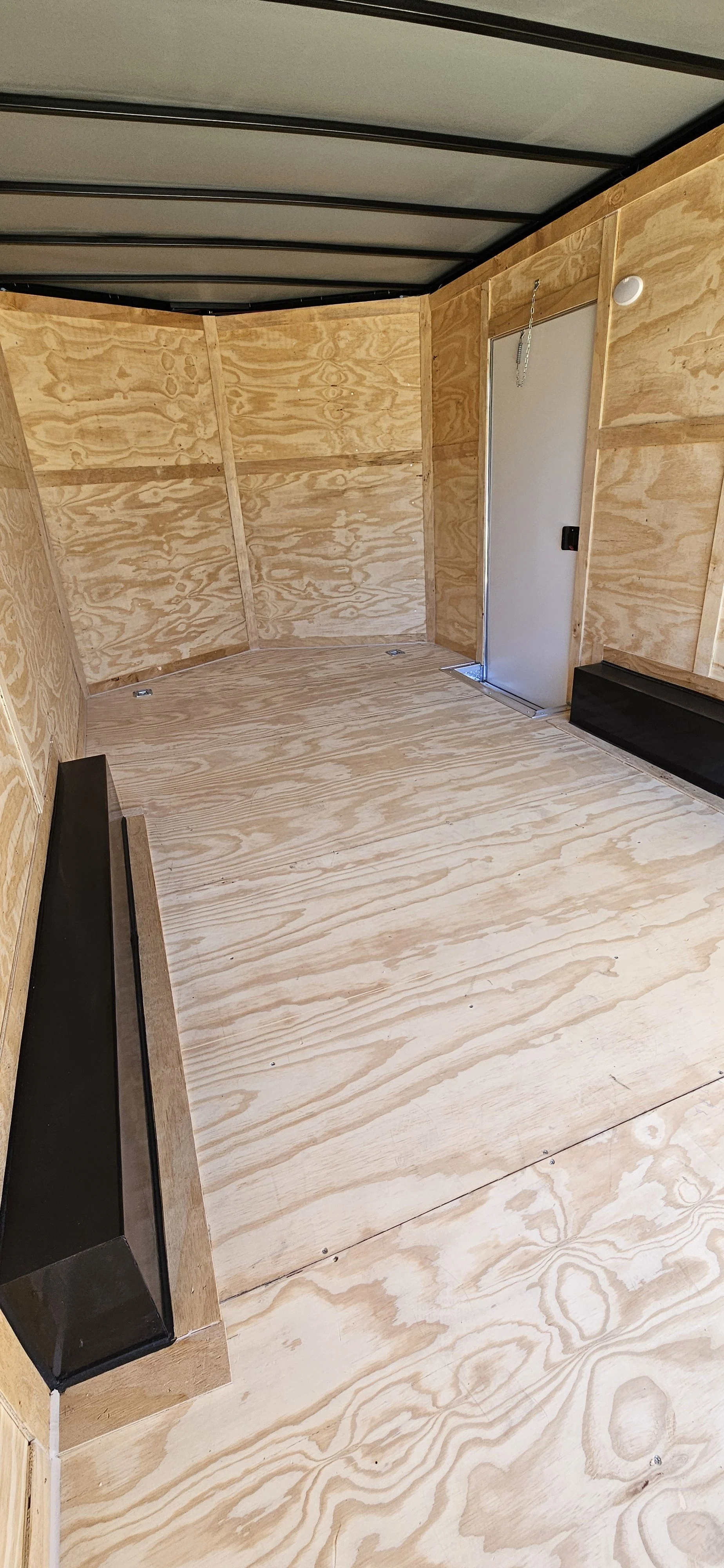 8.5X16TA Charcoal Cargo Trailer #79055 outside looking in