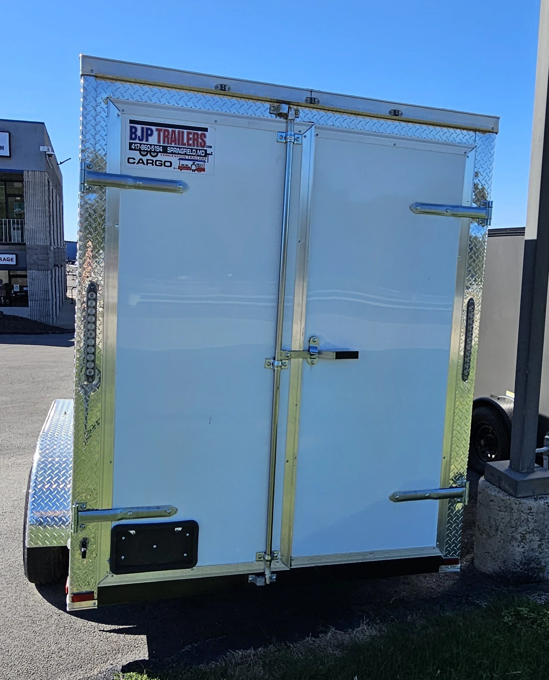 back door of 6X12TA - Cargo/Enclosed Trailer - White - Vin#60705