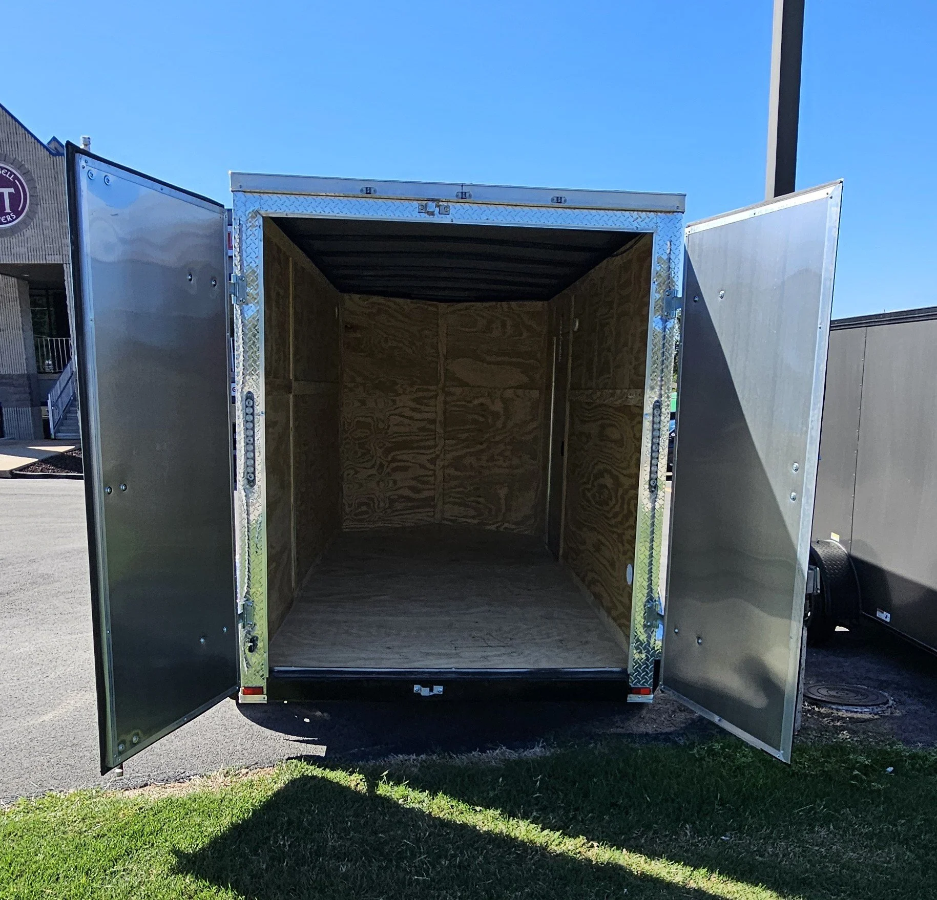 back door open looking inside of 6X12TA - Cargo/Enclosed Trailer - White - Vin#60705