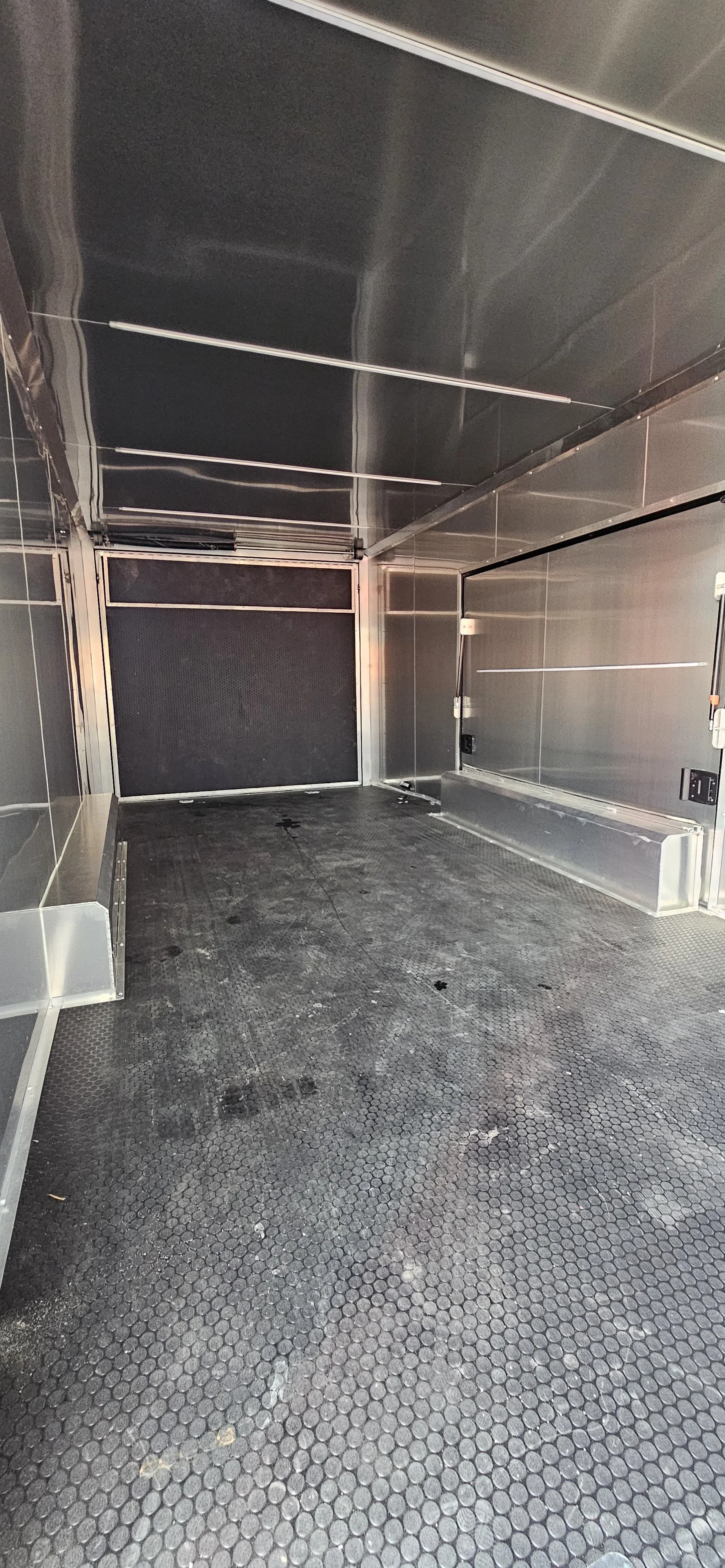 Inside view of 8.5X 30 White Car Hauler #32088