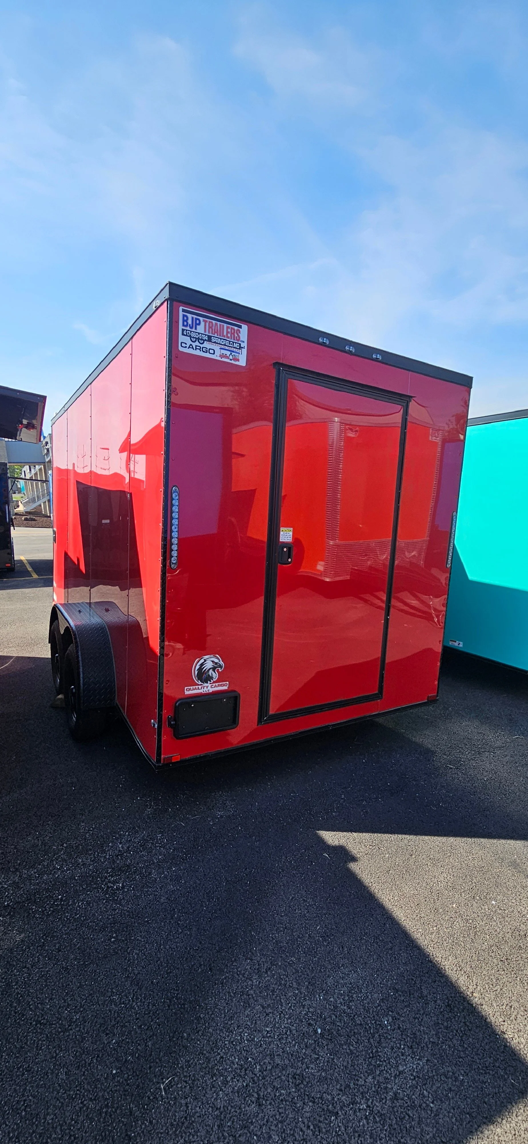 back door of 7X14TA Red Concession Trailer #77768