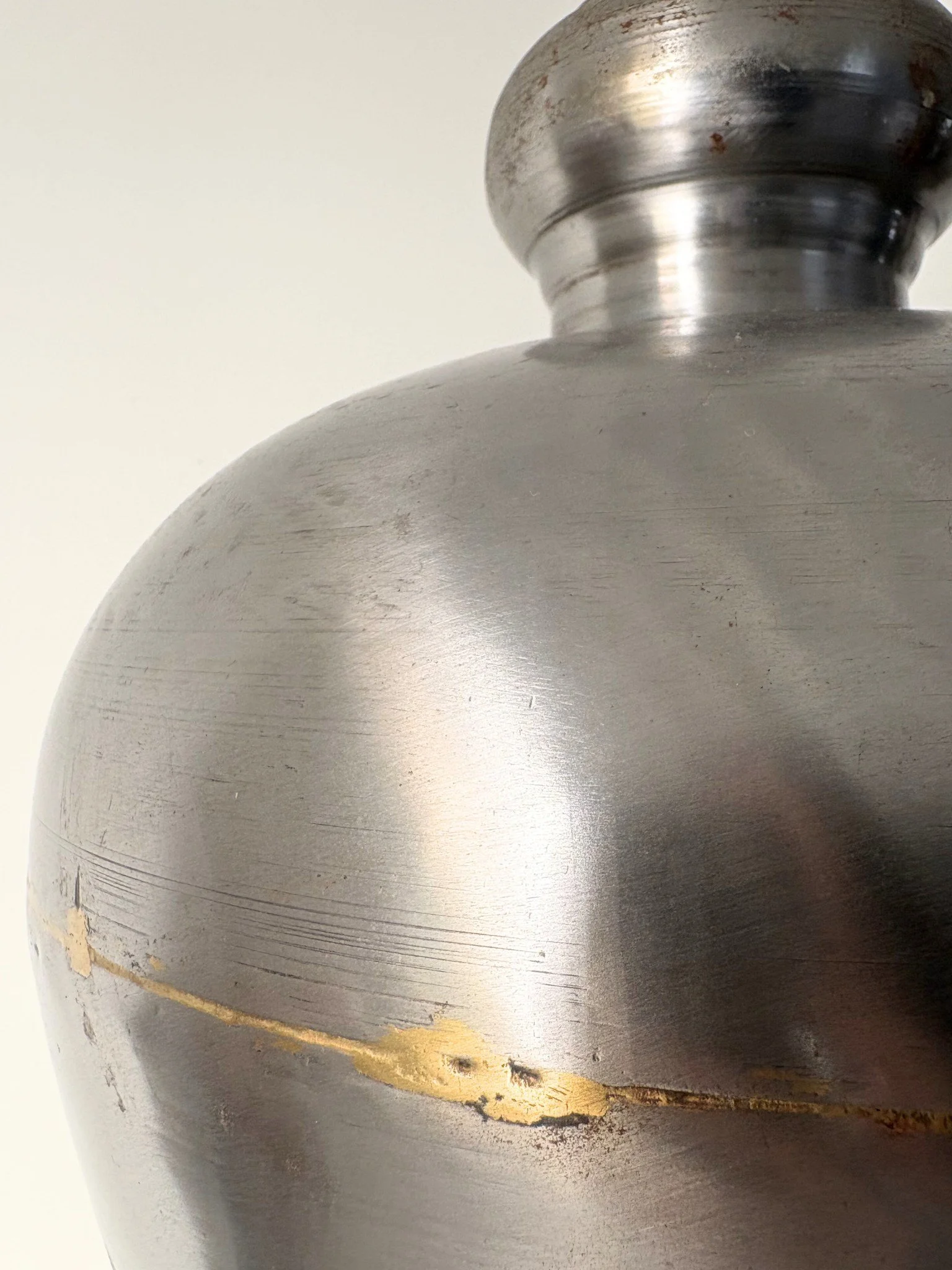 Large Mixed Metal Lamp With Brass Accents - Bureau Bruton