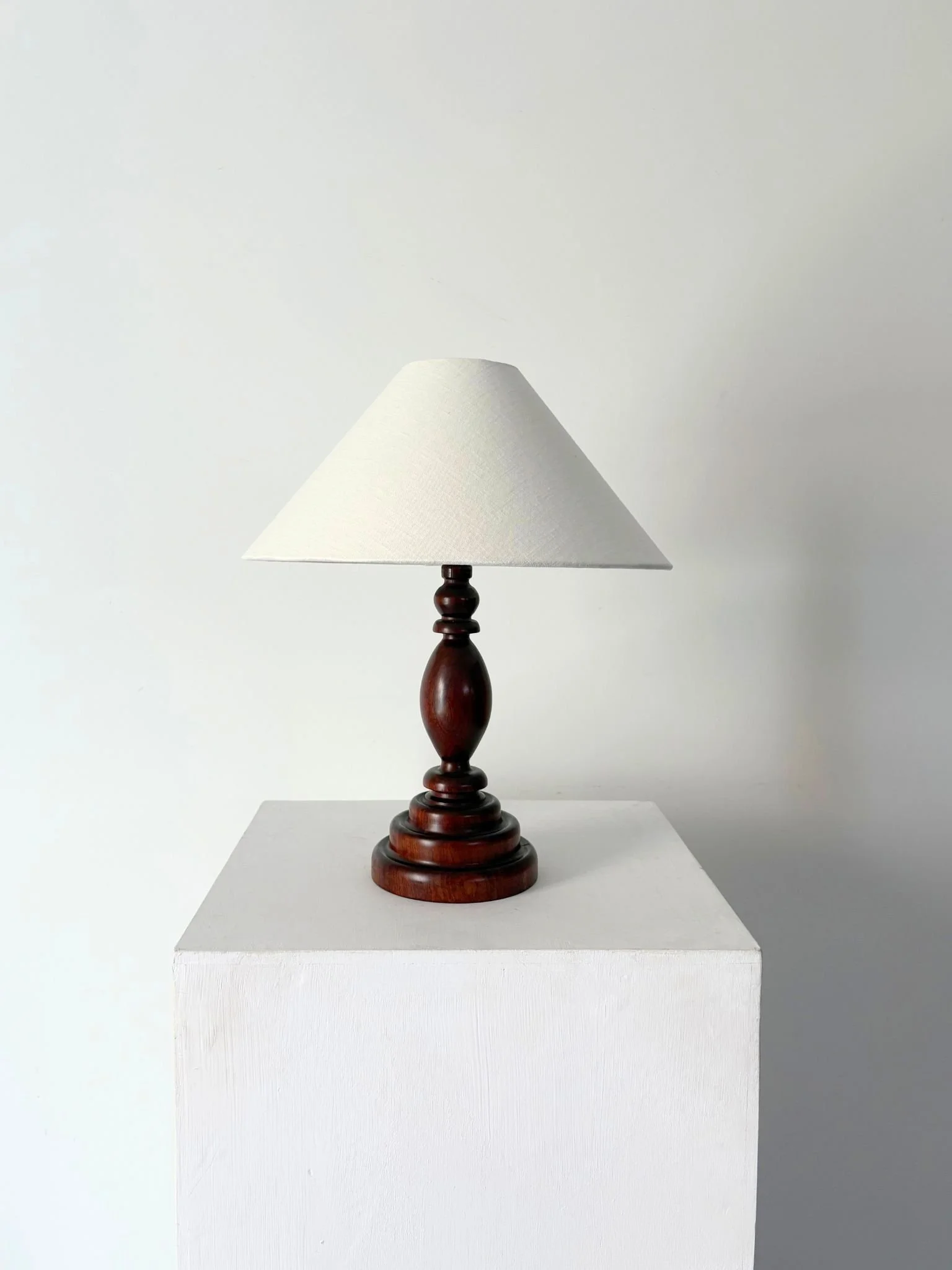 Turned Mahogany Lamp - Bureau Bruton Antiques and Vintage