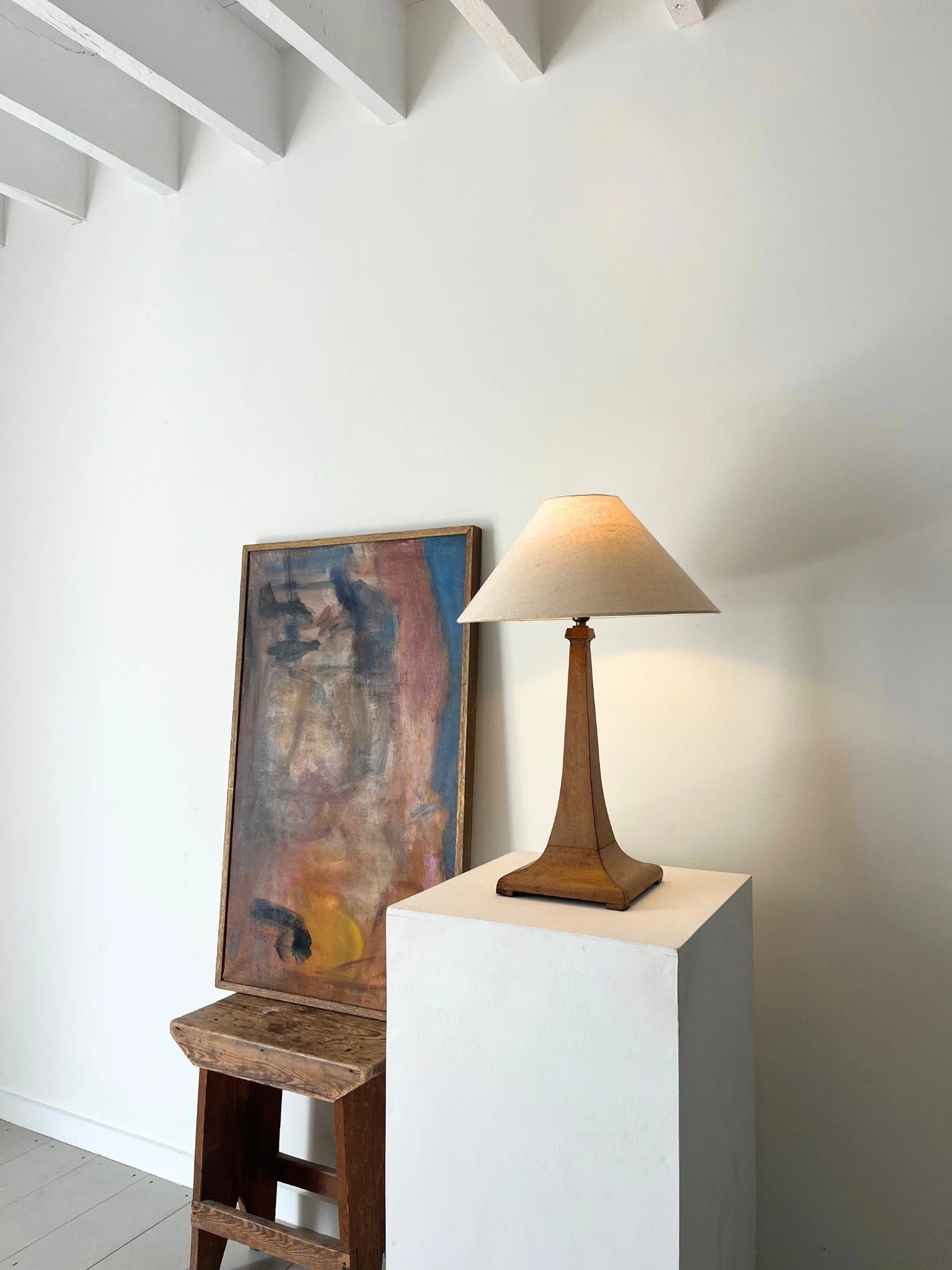 Striking Scandinavian Look Table Lamp Of Concave Form - Bureau Bruton Antiques and Vintage Design Gallery and Shop