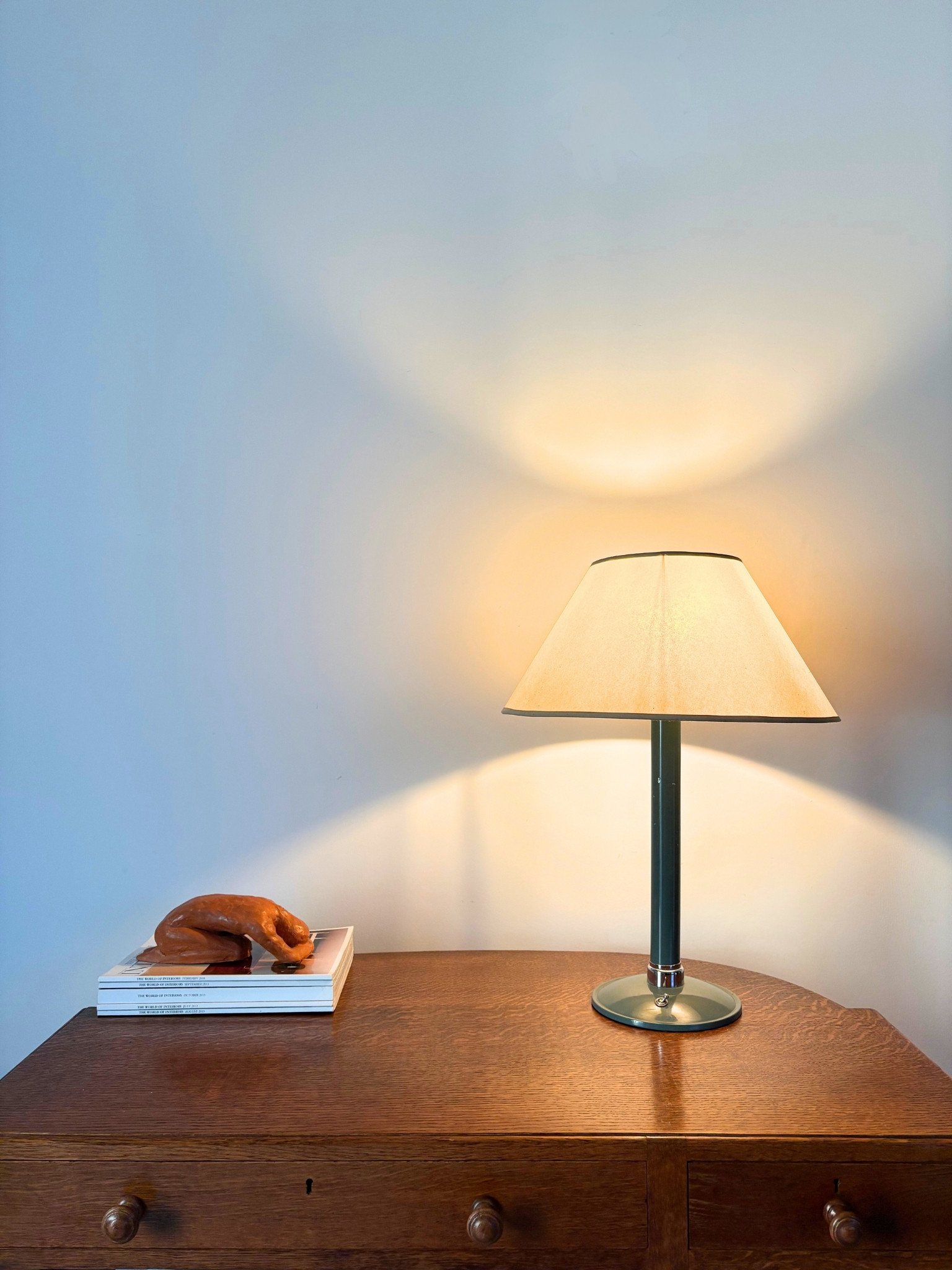 Vintage Industrial Design Metal Column Lamp In Teal - Bureau Bruton