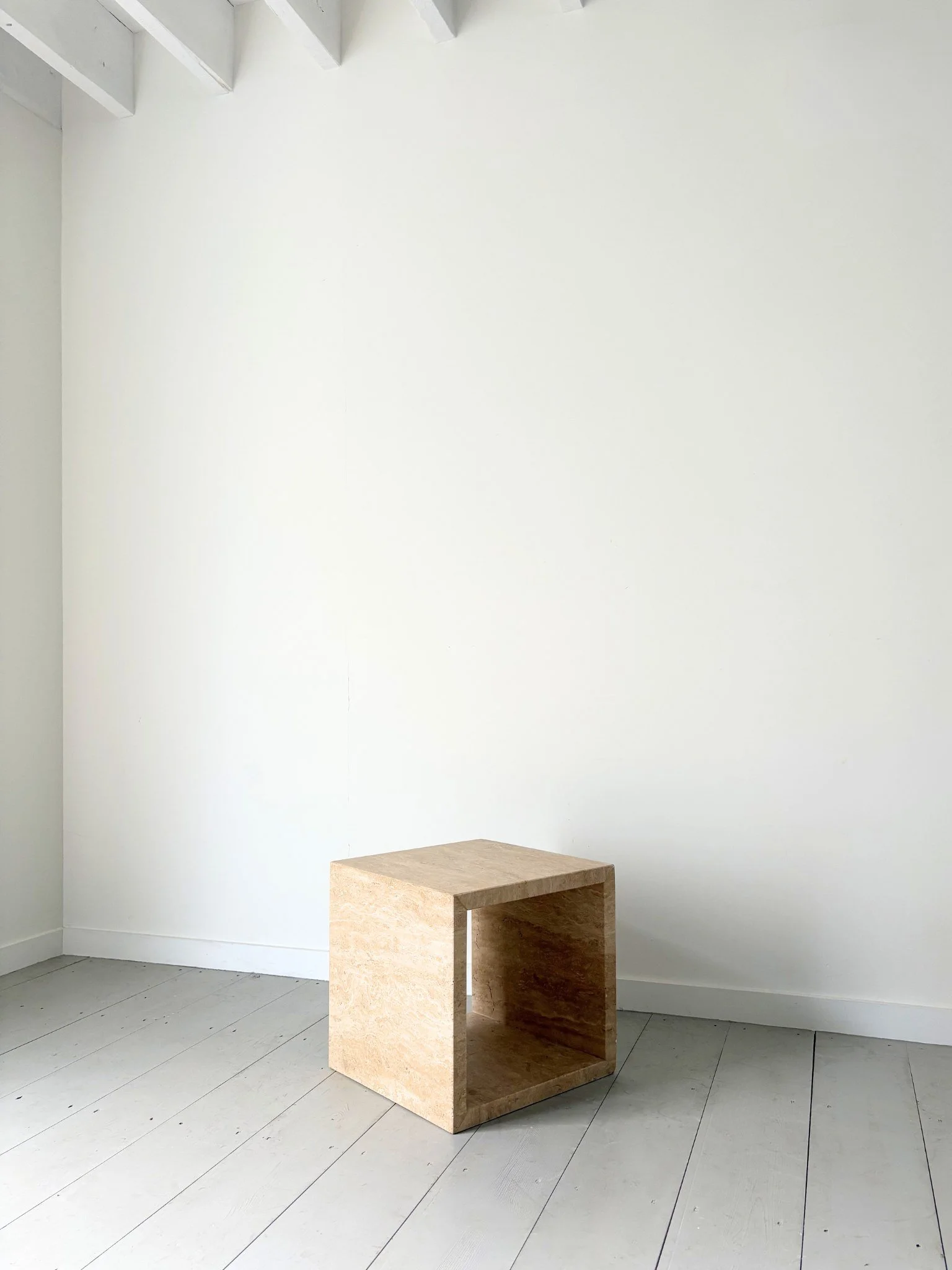 20th Century Travertine Cube Stool or Table - Bureau Bruton