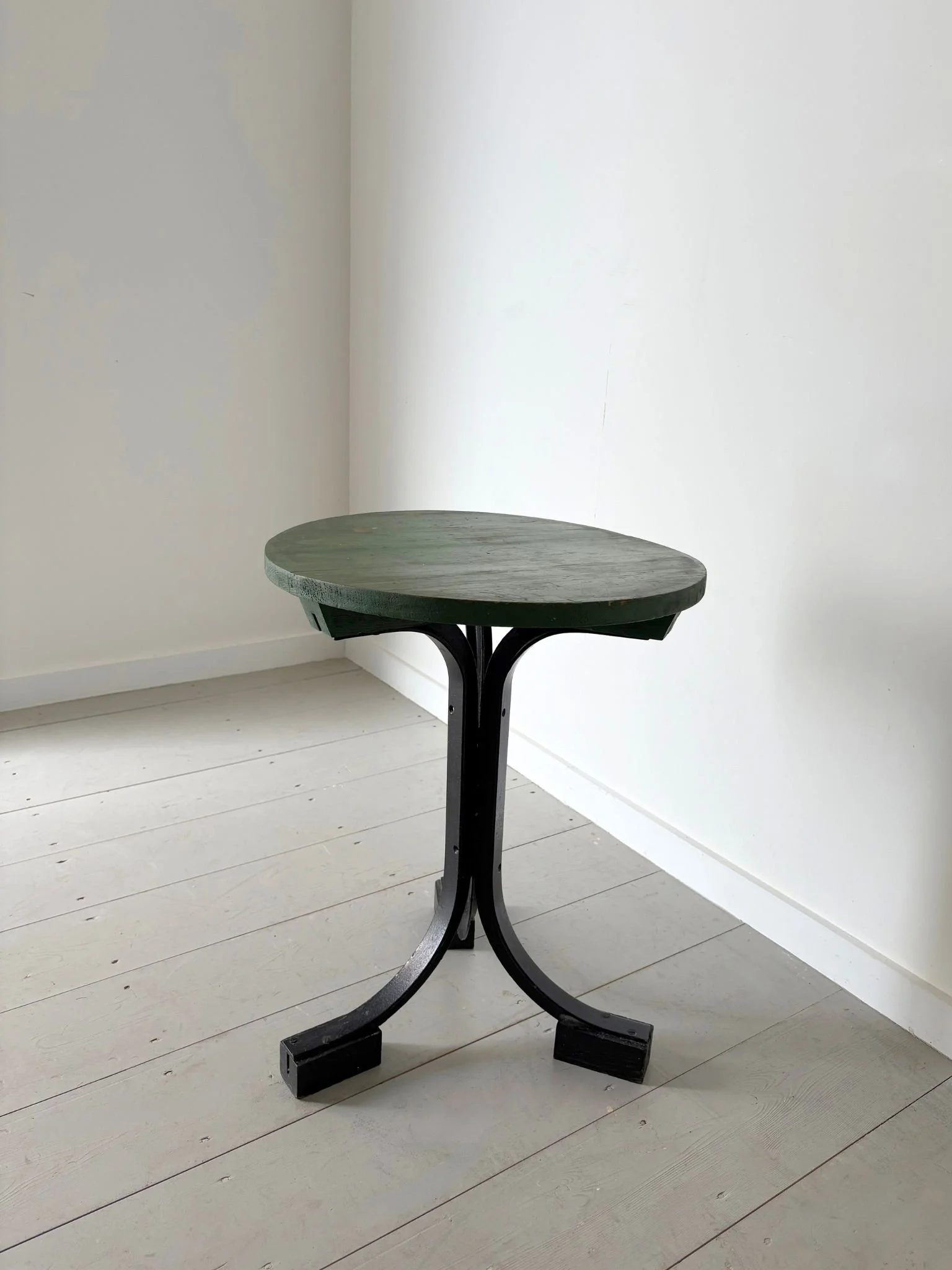 Vintage French Side Table With Iron Legs and Timber Top - Bureau Bruton Gallery and Shop