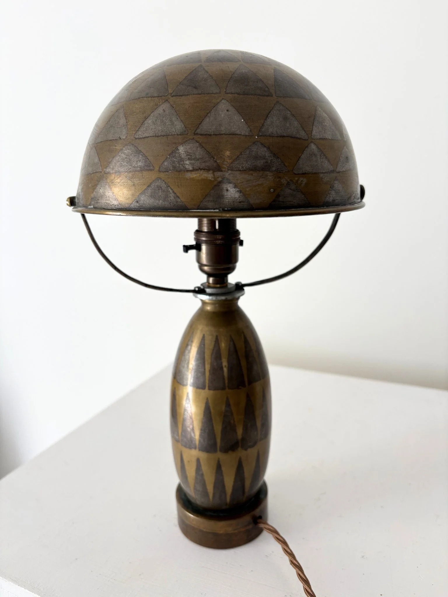 Early 20th Century French Art Nouveau Metal Table Lamp - Bureau Bruton Antiques and Vintage Shop