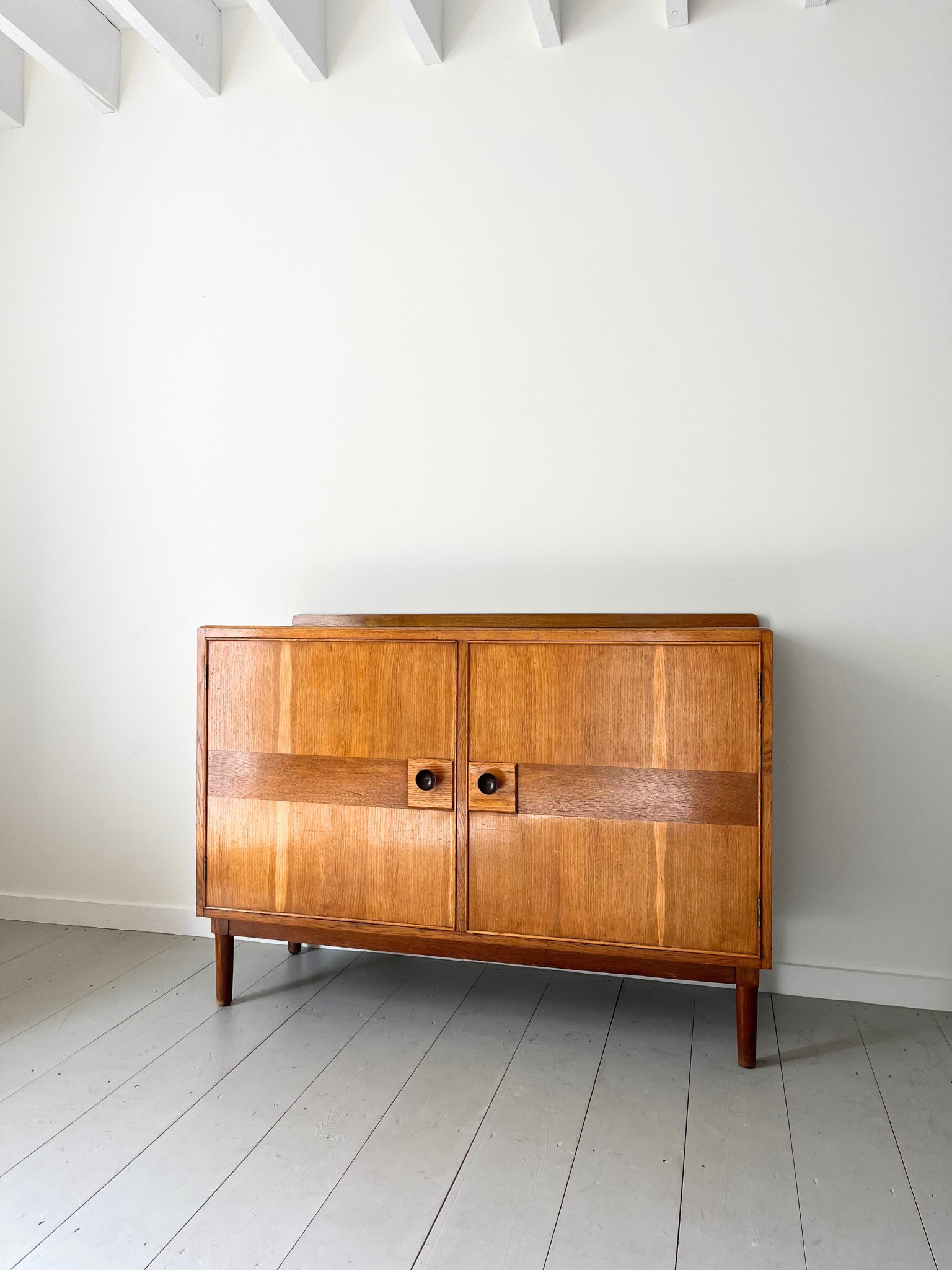 20th Century Intarsia Sideboard Storage Cabinet - Bureau Bruton Antiques and Vintage