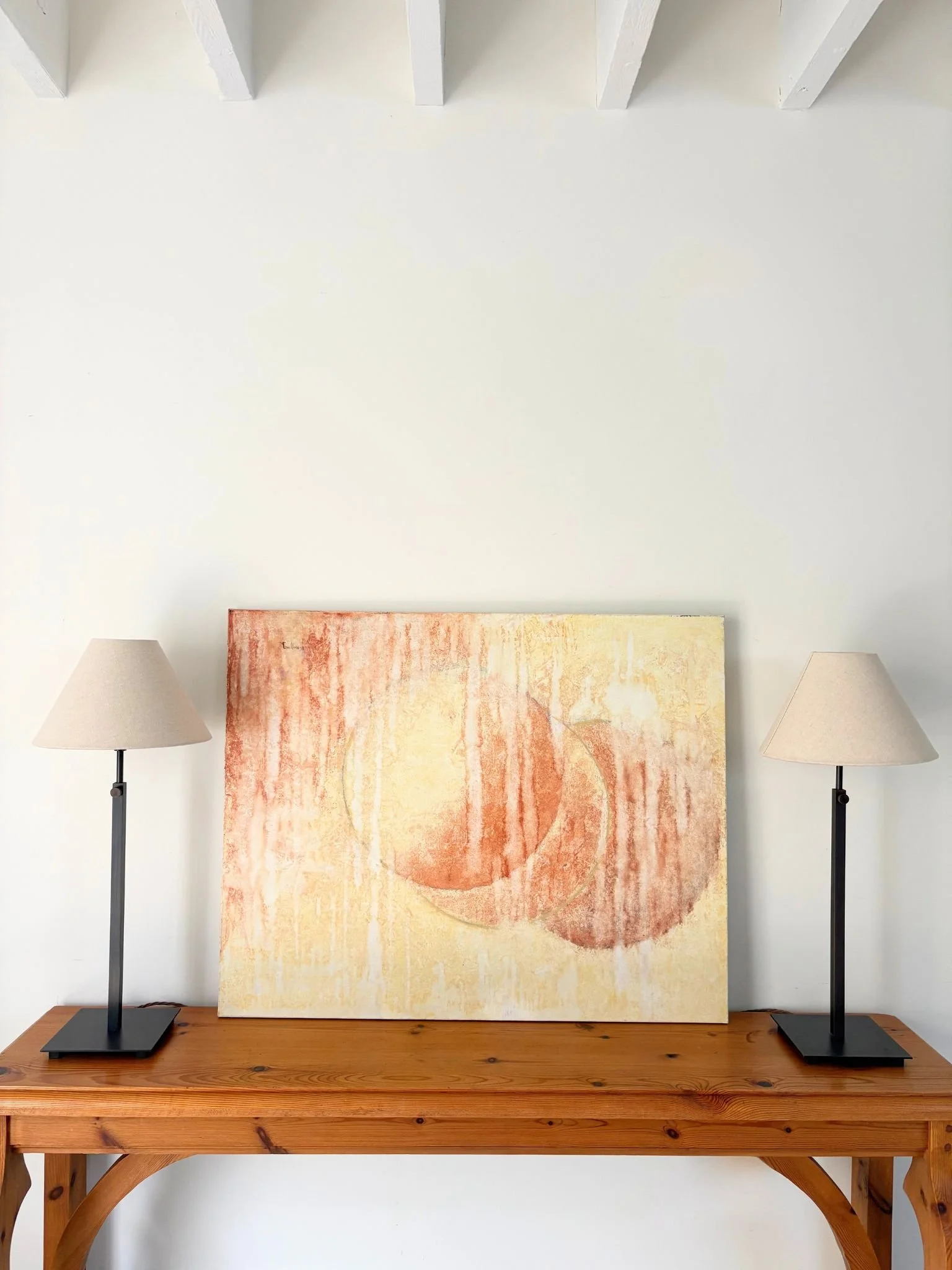 Large French 20th Century Abstract Artwork Painting - Bureau Bruton