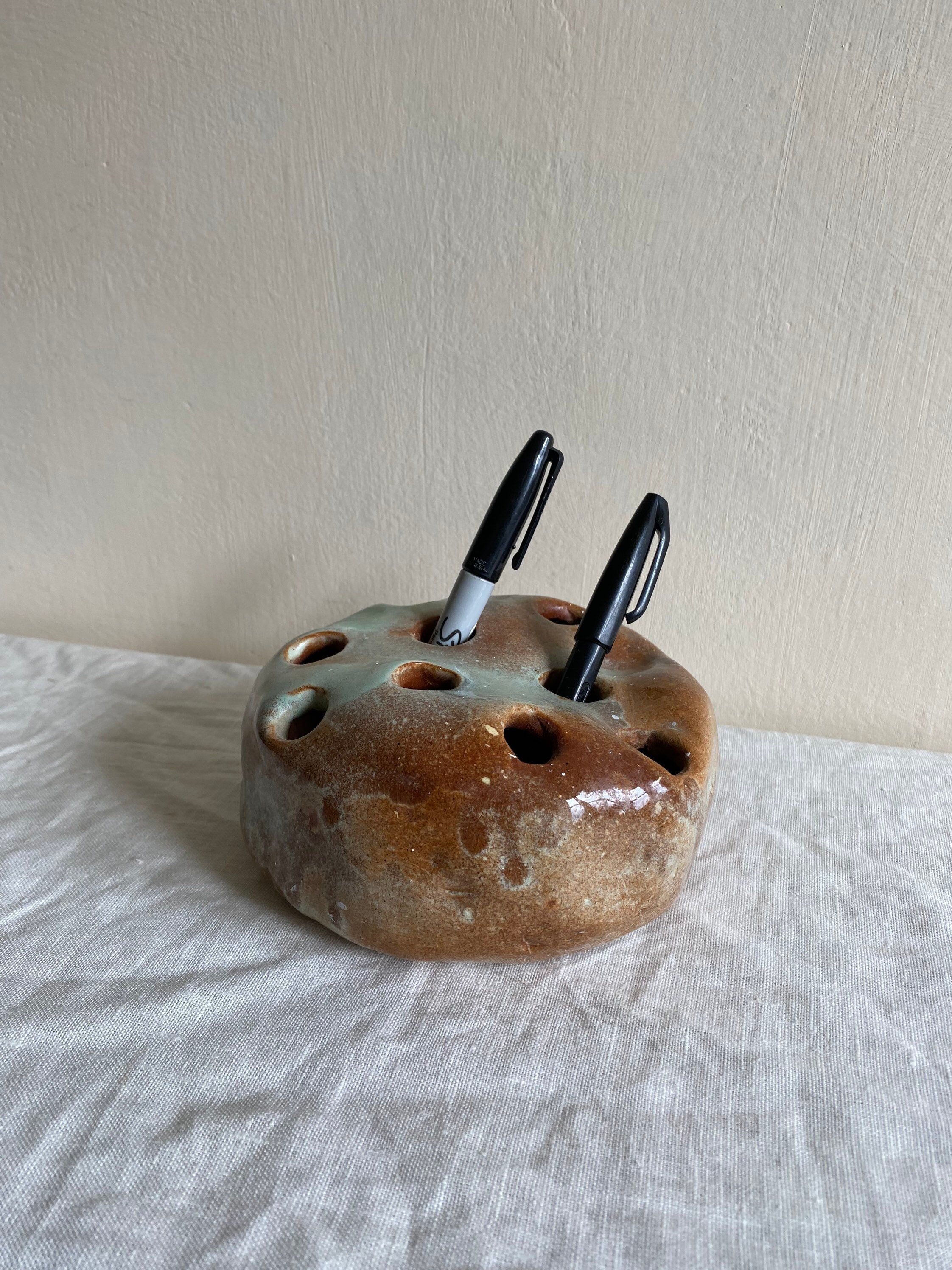 Primitive Ceramic Bud Vase or Desk Tidy Pen Pot