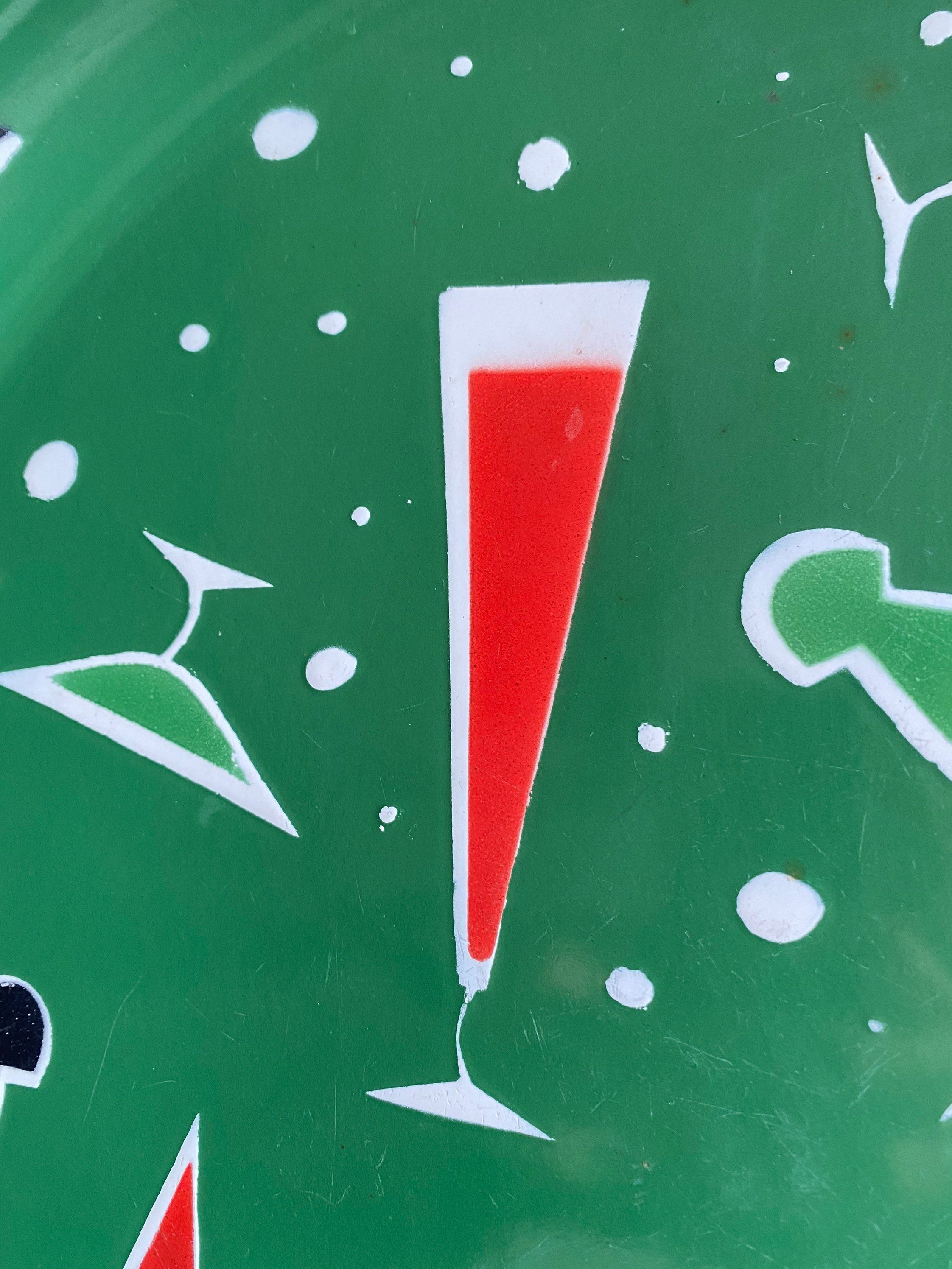 Detail of Vintage French Enamel Tray Centrepiece