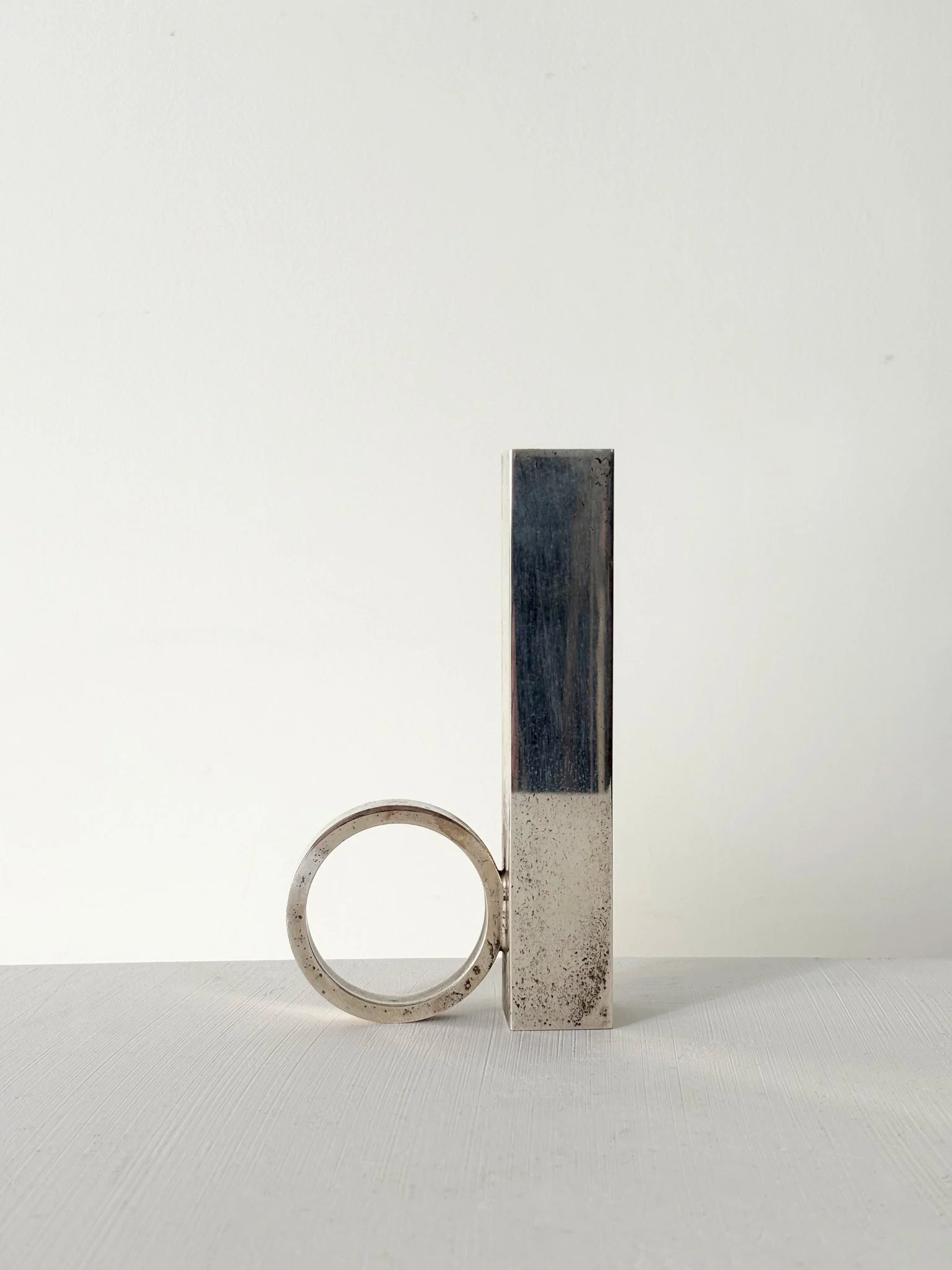 Minimalist Silver Plated Geometric Bud Vase by Arthur Price of England - Bureau Bruton Antiques and Vintage