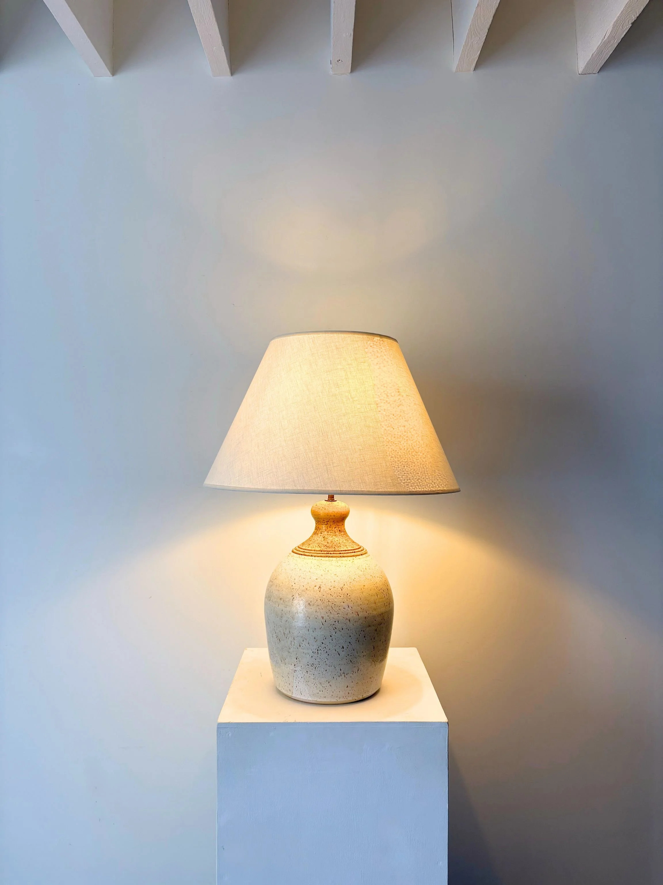 Large Studio Pottery Stoneware Ceramic Table Lamp by Iden Pottery of Rye - Bureau Bruton Antique and Vintage Lighting