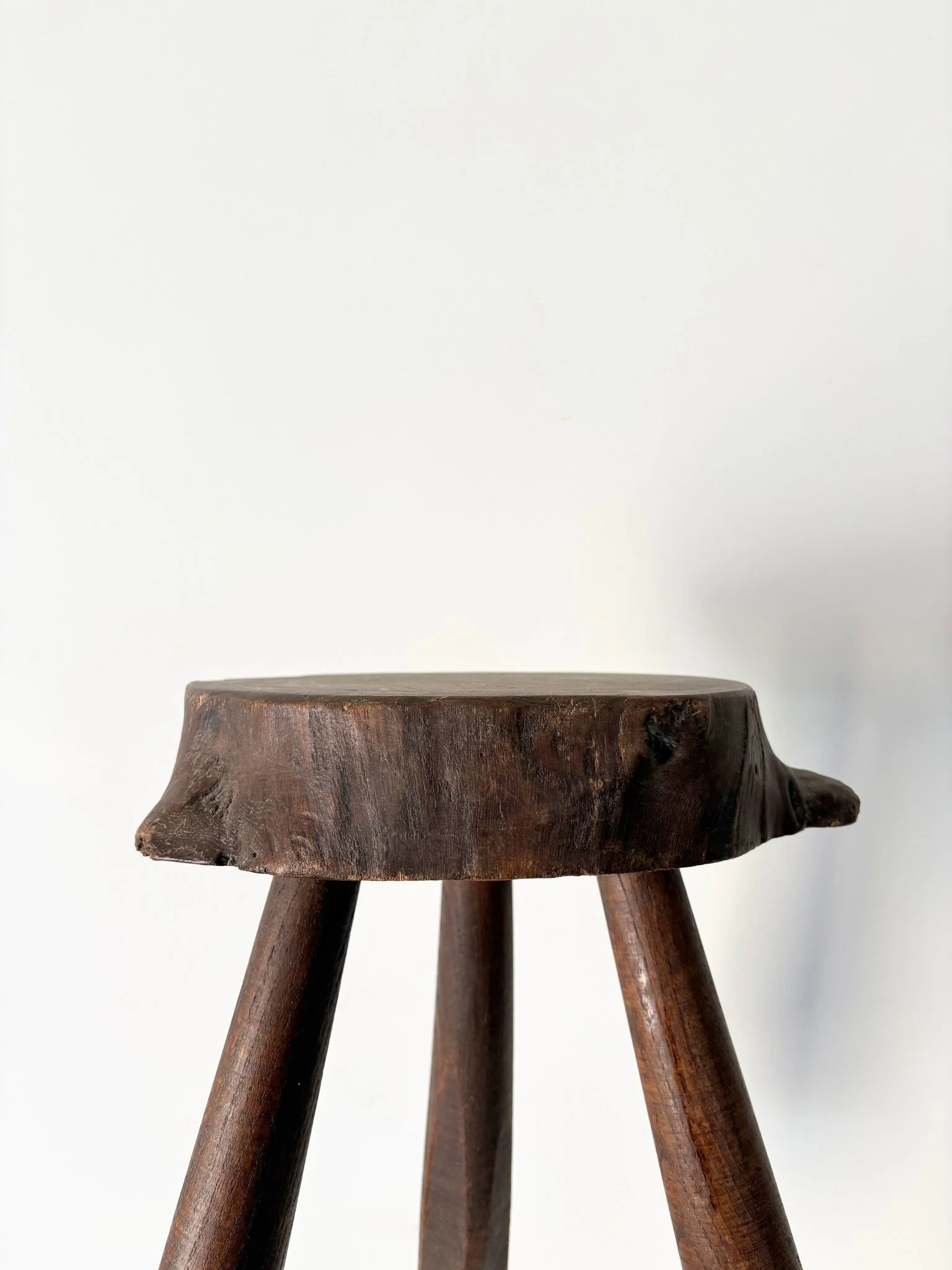 Live Edge Organic Mid Century Tree Slab Stool - Bureau Bruton Vintage and Antique Shop