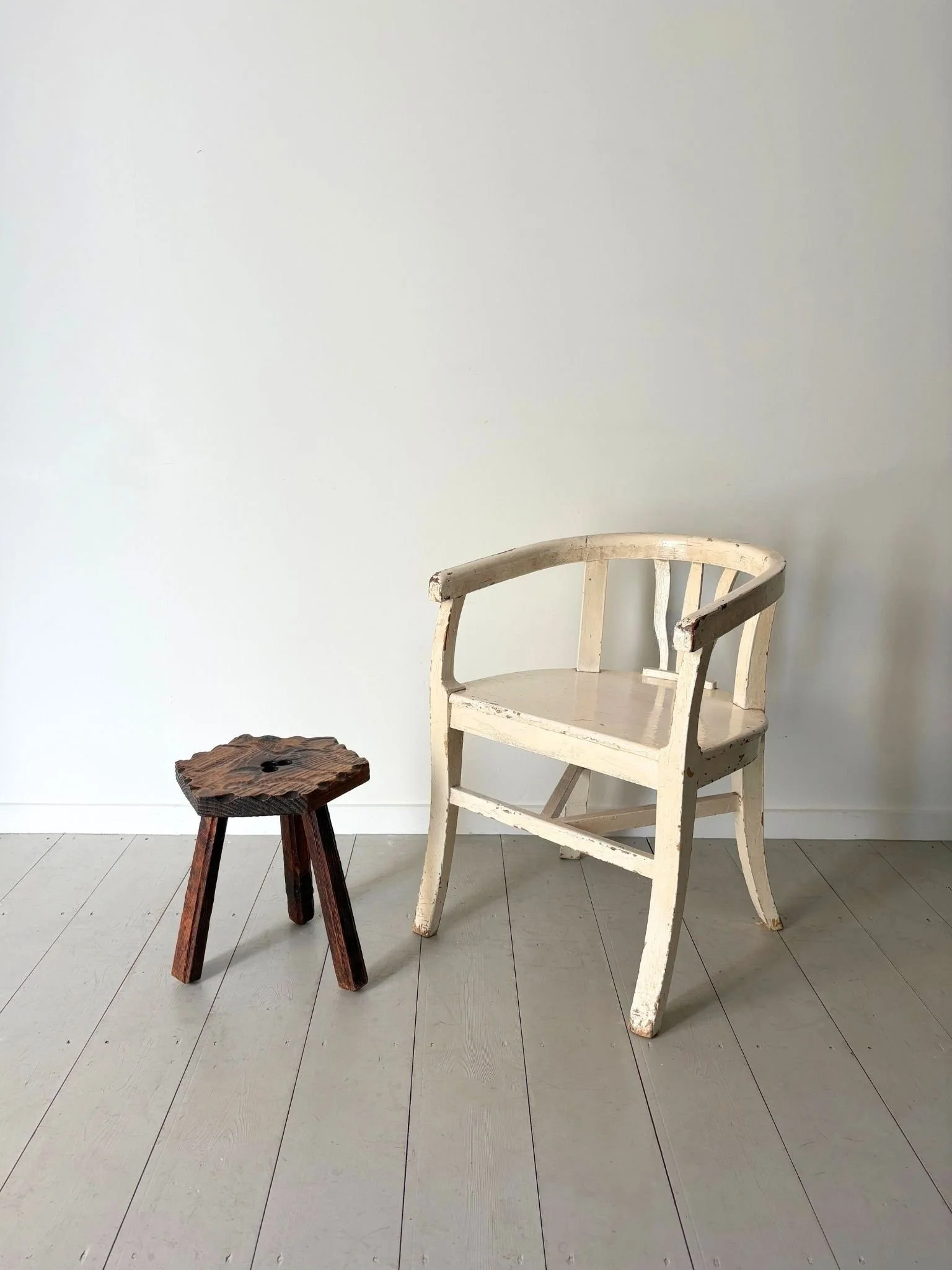 Gouged Colonial Stool