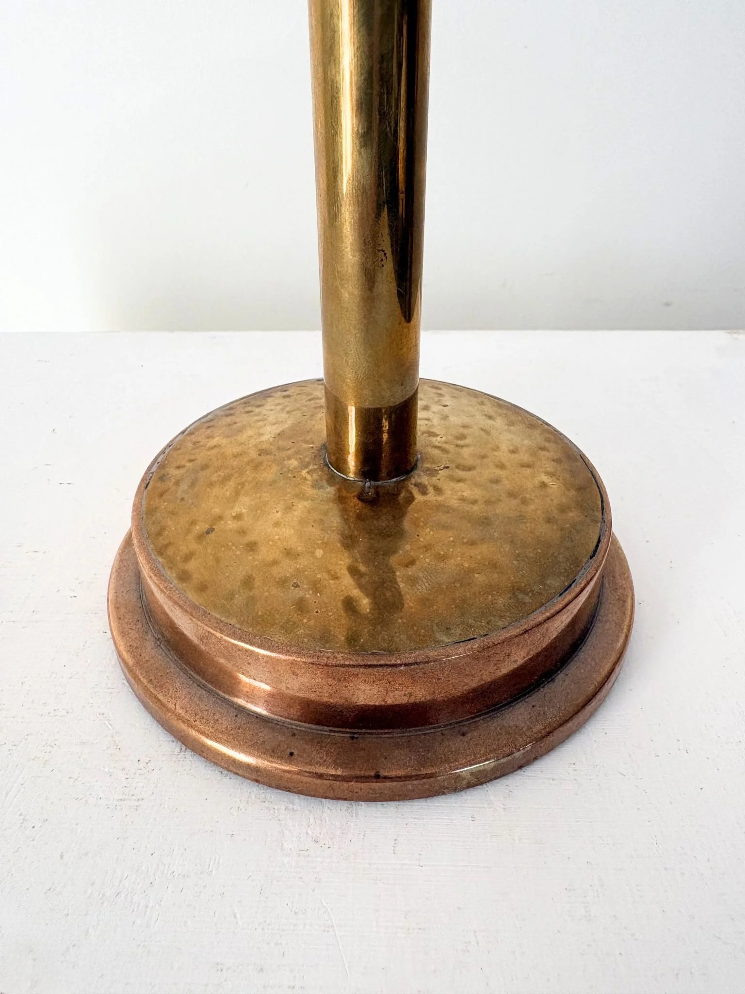 Slim Brass Lamp With Hammered Base