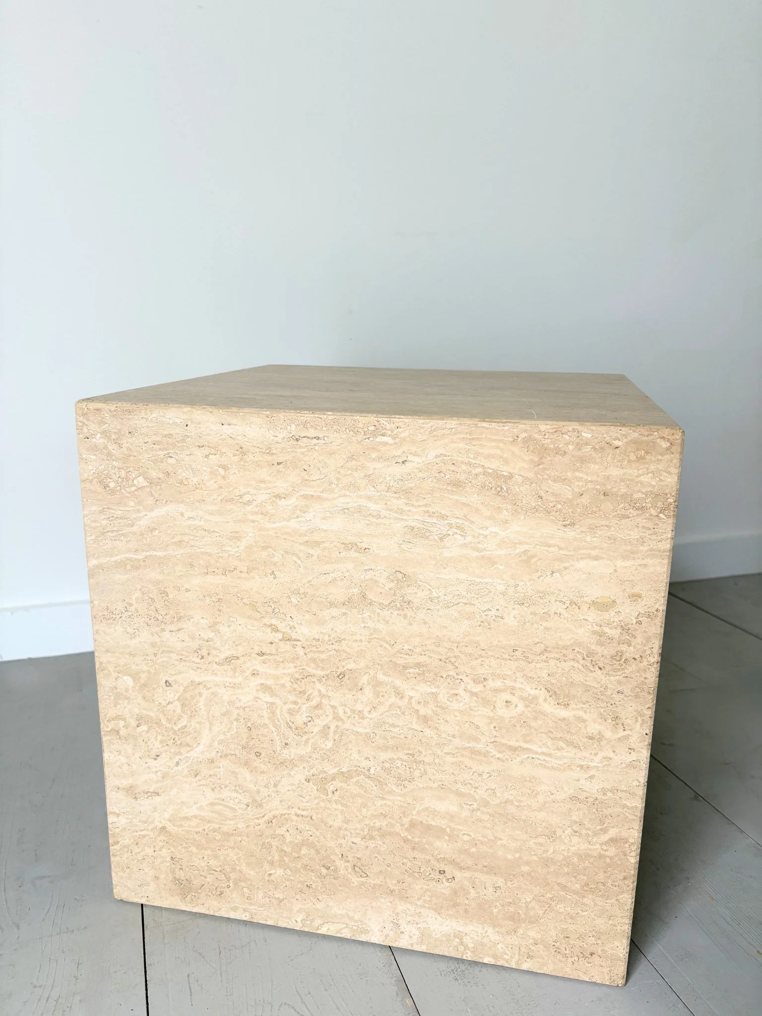 Vintage Italian Travertine Cube Side Table — Bureau Bruton Antiques ...