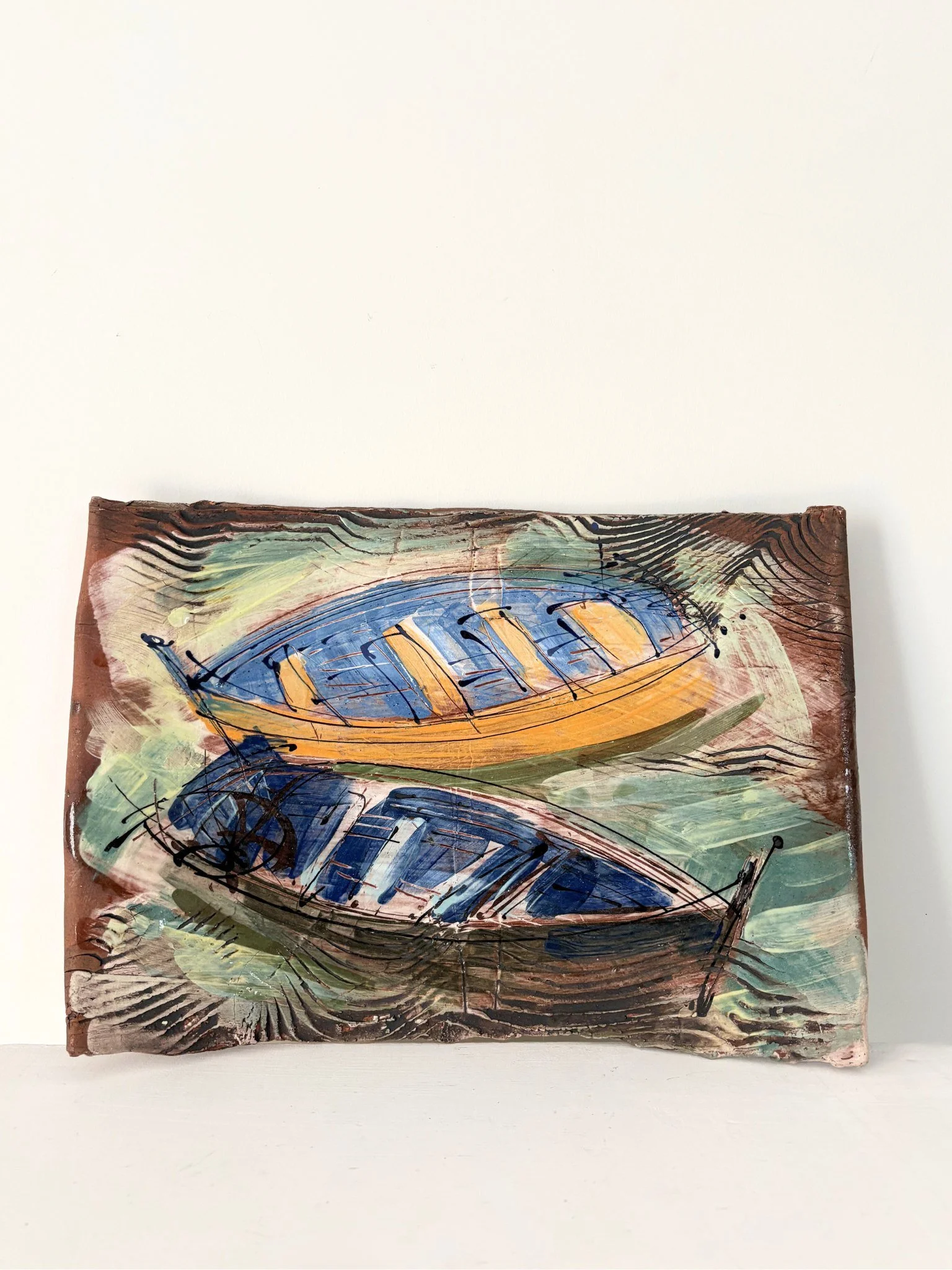 Unique Hand Made 20th Century Ceramic Wall Plaque - Bureau Bruton