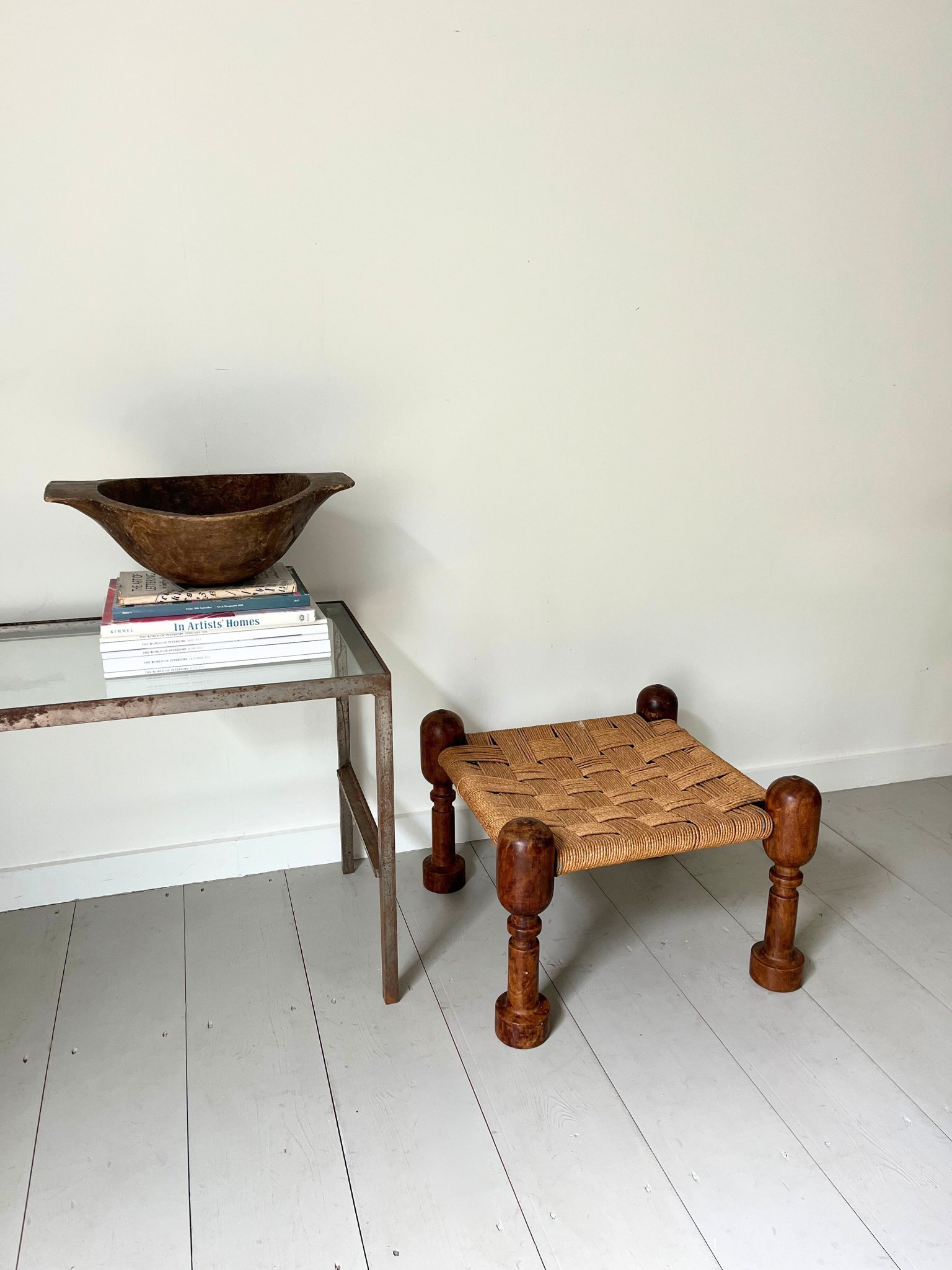 Exaggerated Turned Leg Footstool