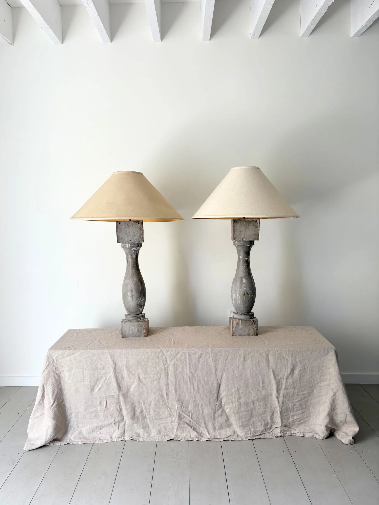 Wooden Balustrade Lamps With A Gustavian Aesthetic - Bureau Bruton Antique and Vintage Lighting