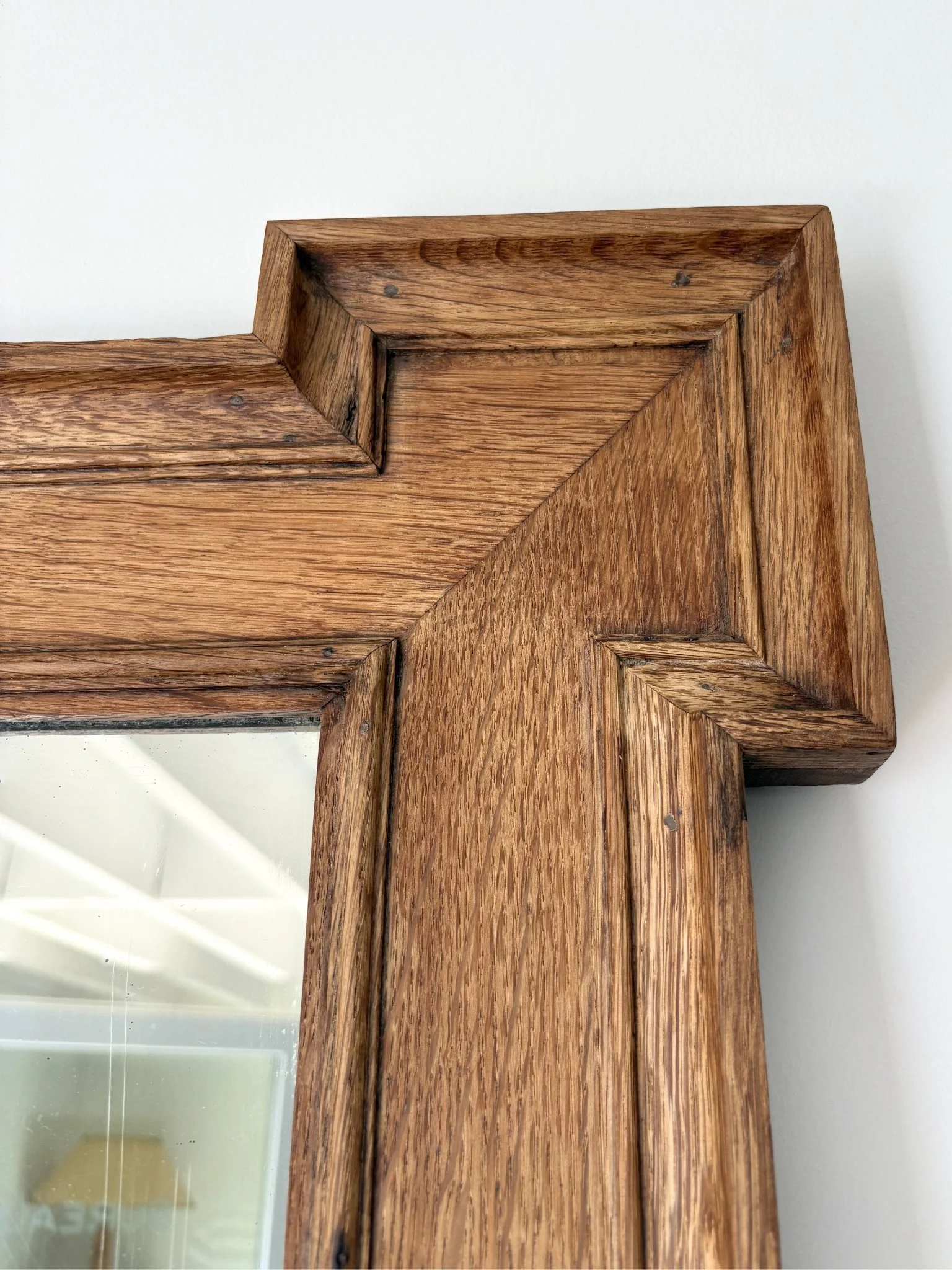 Crossette Detail On Our Large Arts and Crafts Wall Mirror - Bureau Bruton