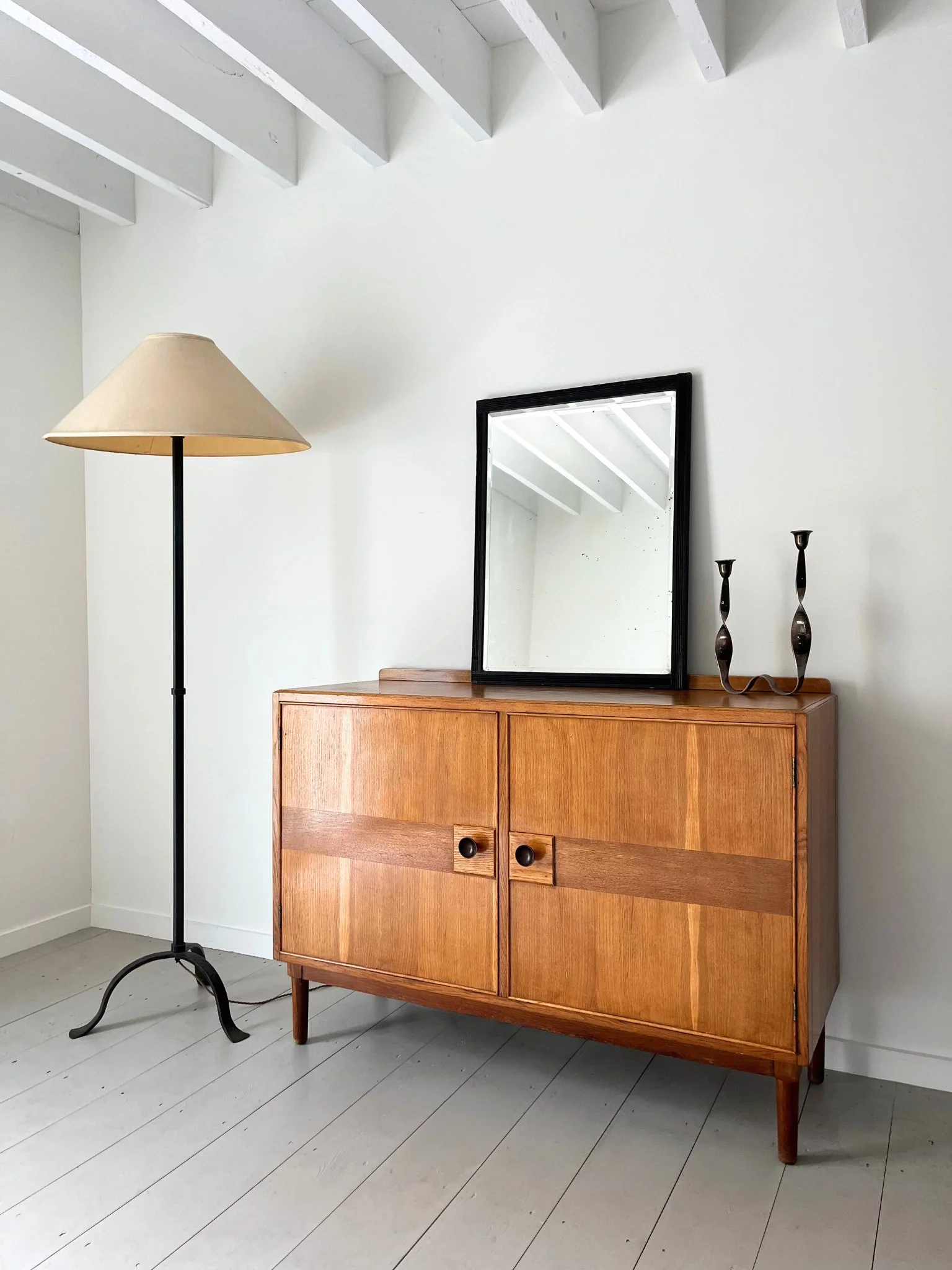 Ebonised Reeded Wall Mirror July 25.jpg