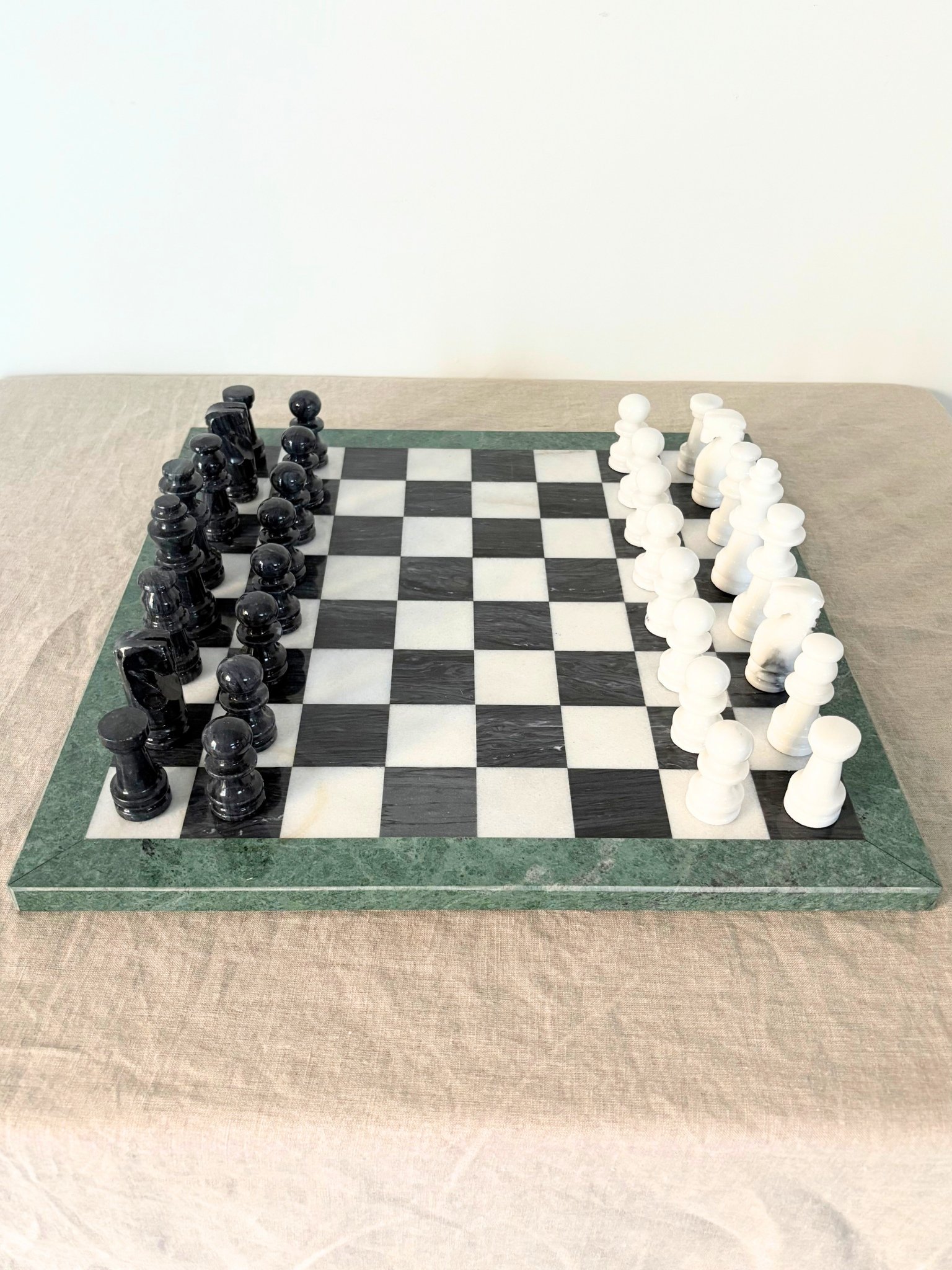 Green Marble Chess Set - Bureau Bruton Rare and Unique Gift Edit
