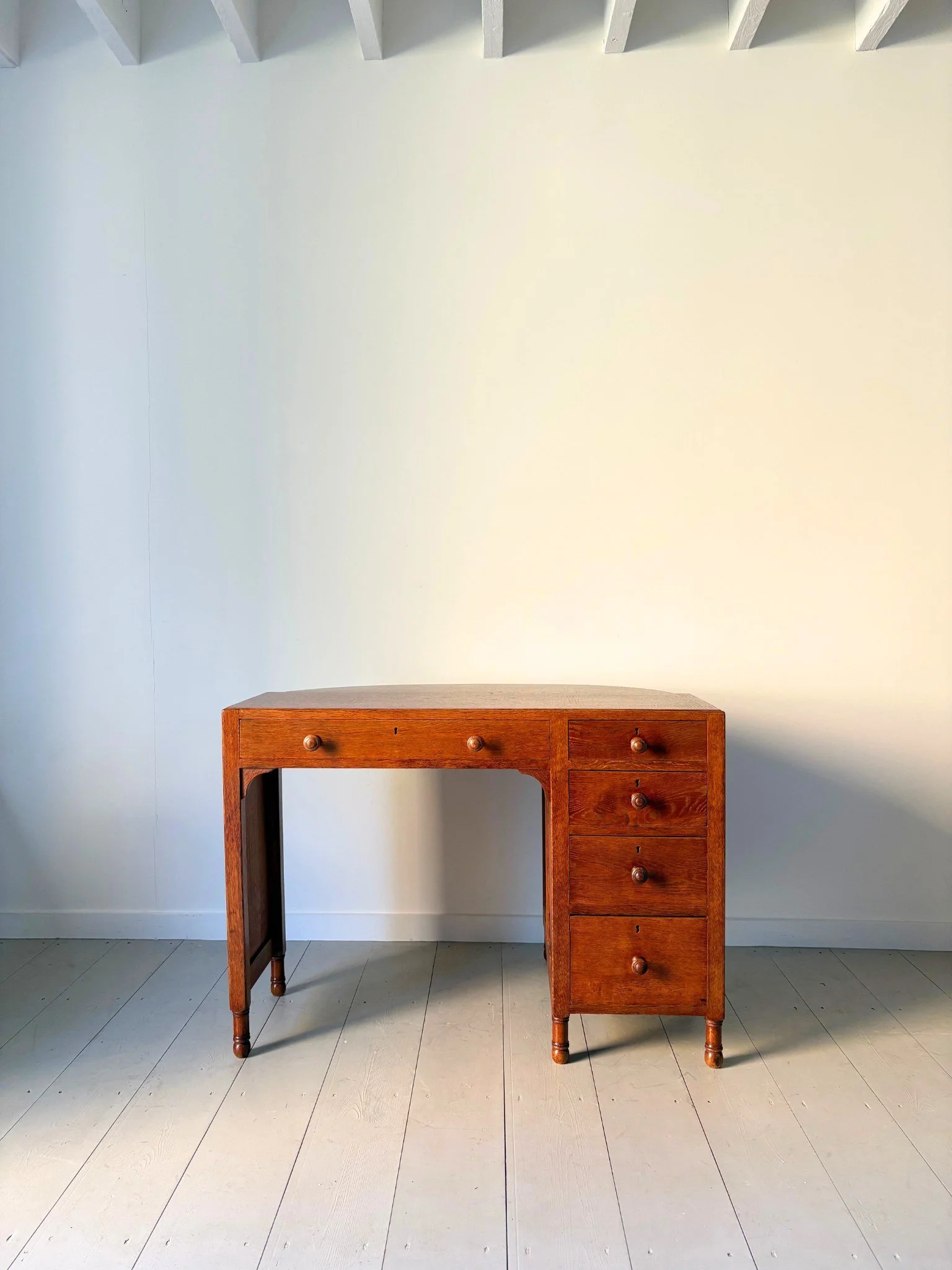 Solid Oak Vintage Heals Desk - Bureau Bruton Antiques and Vintage Shop and Sourcing