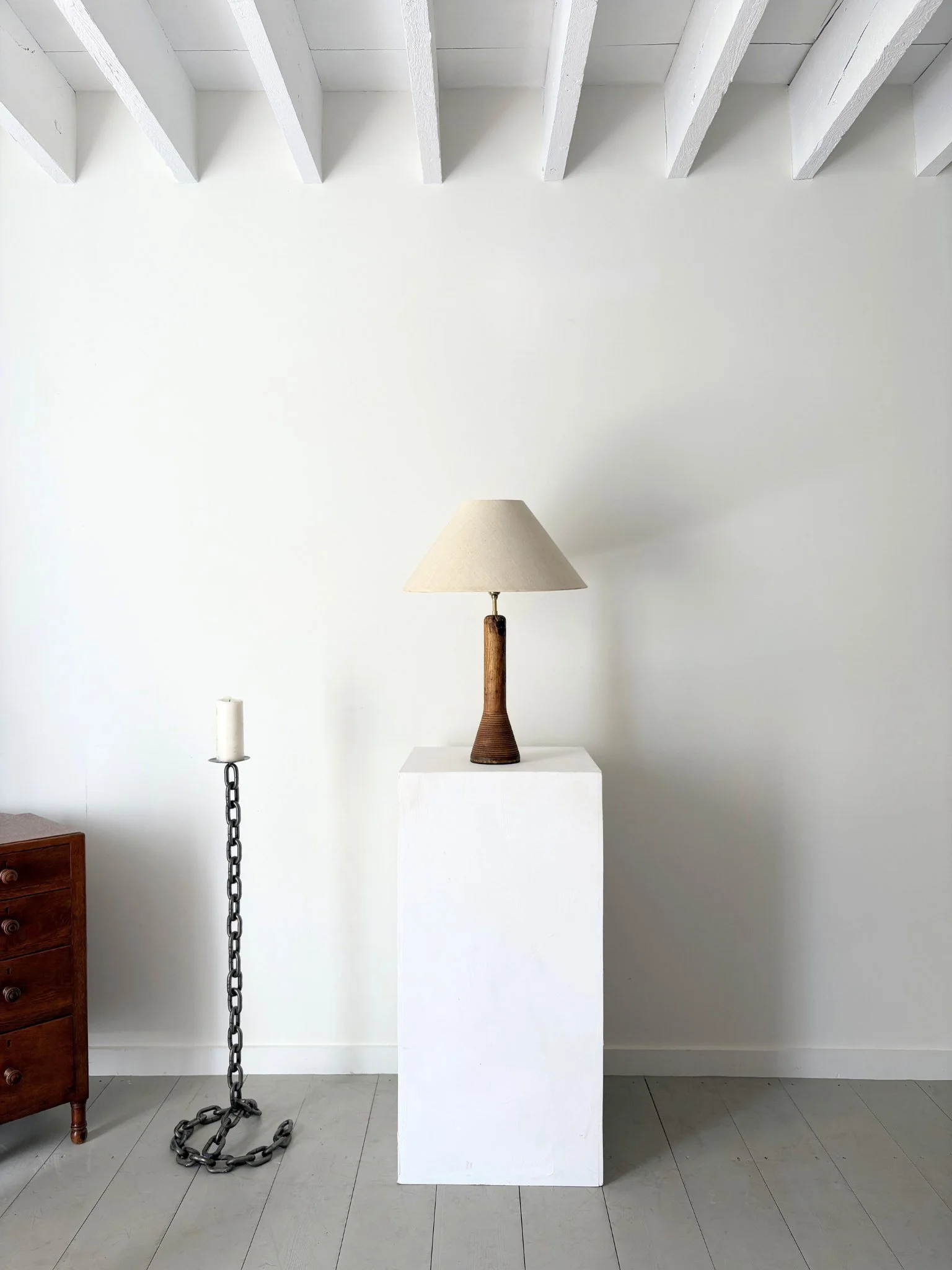 Minimalist Wooden Spool Lamp - Bureau Bruton Antique and Vintage Lighting