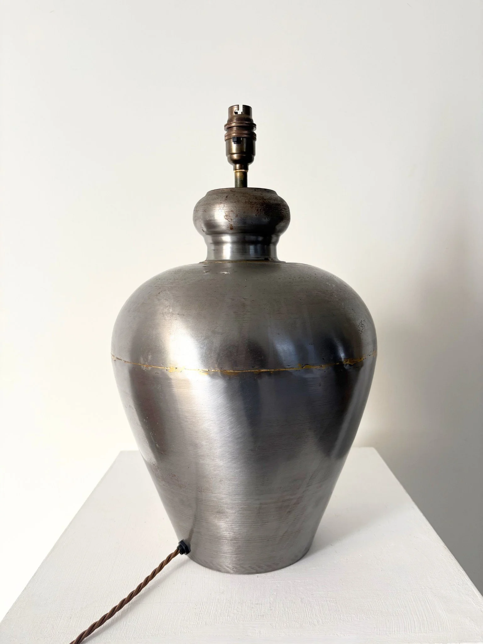 Large Mixed Metal Lamp