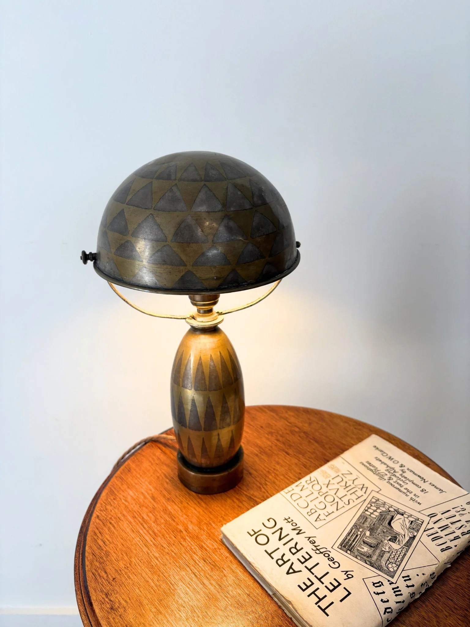 French Art Nouveau Brass Mushroom Lamp - Bureau Bruton Vintage Lighting